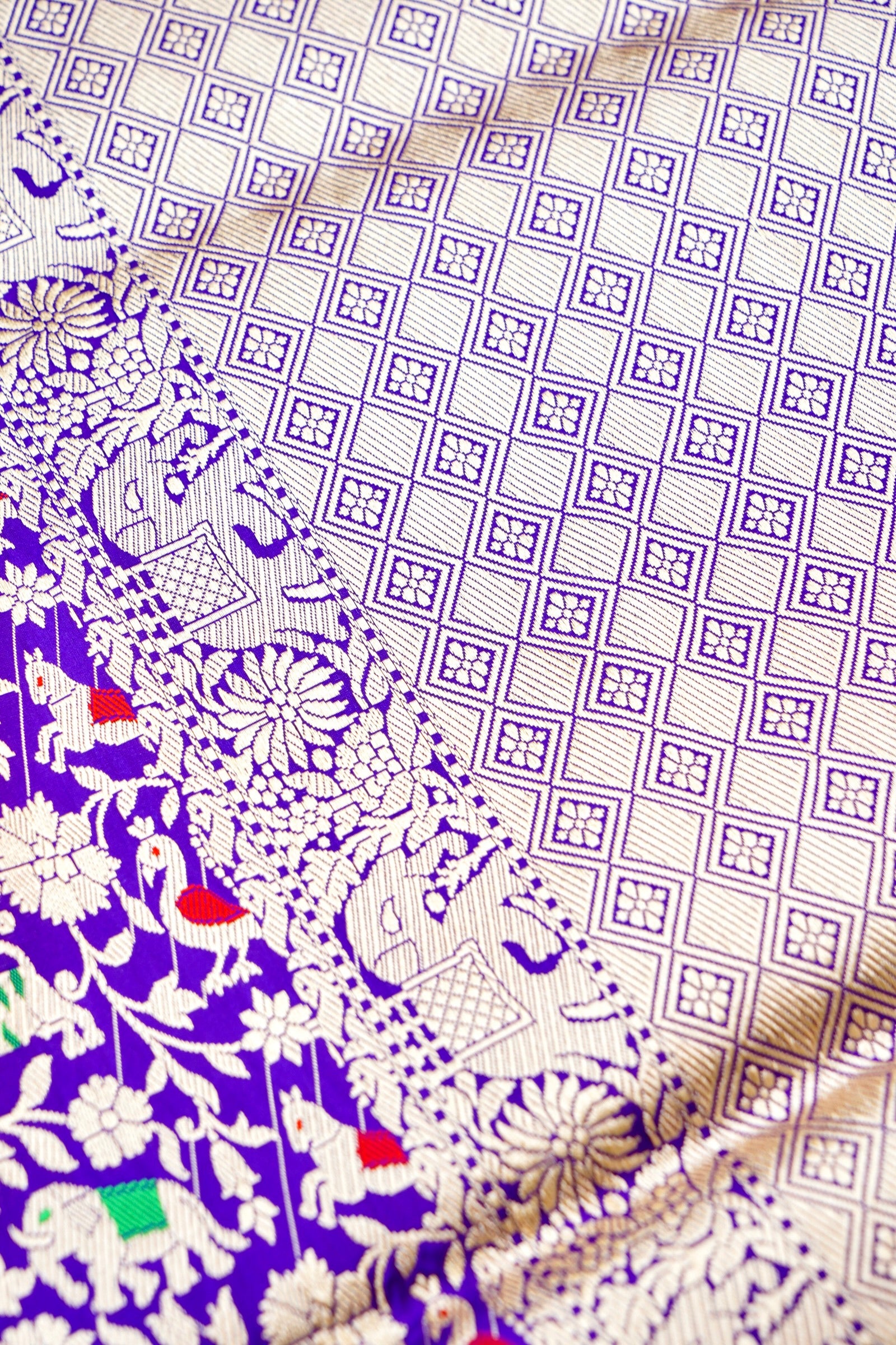 Handloom Banarasi Katan Shikargah Saree