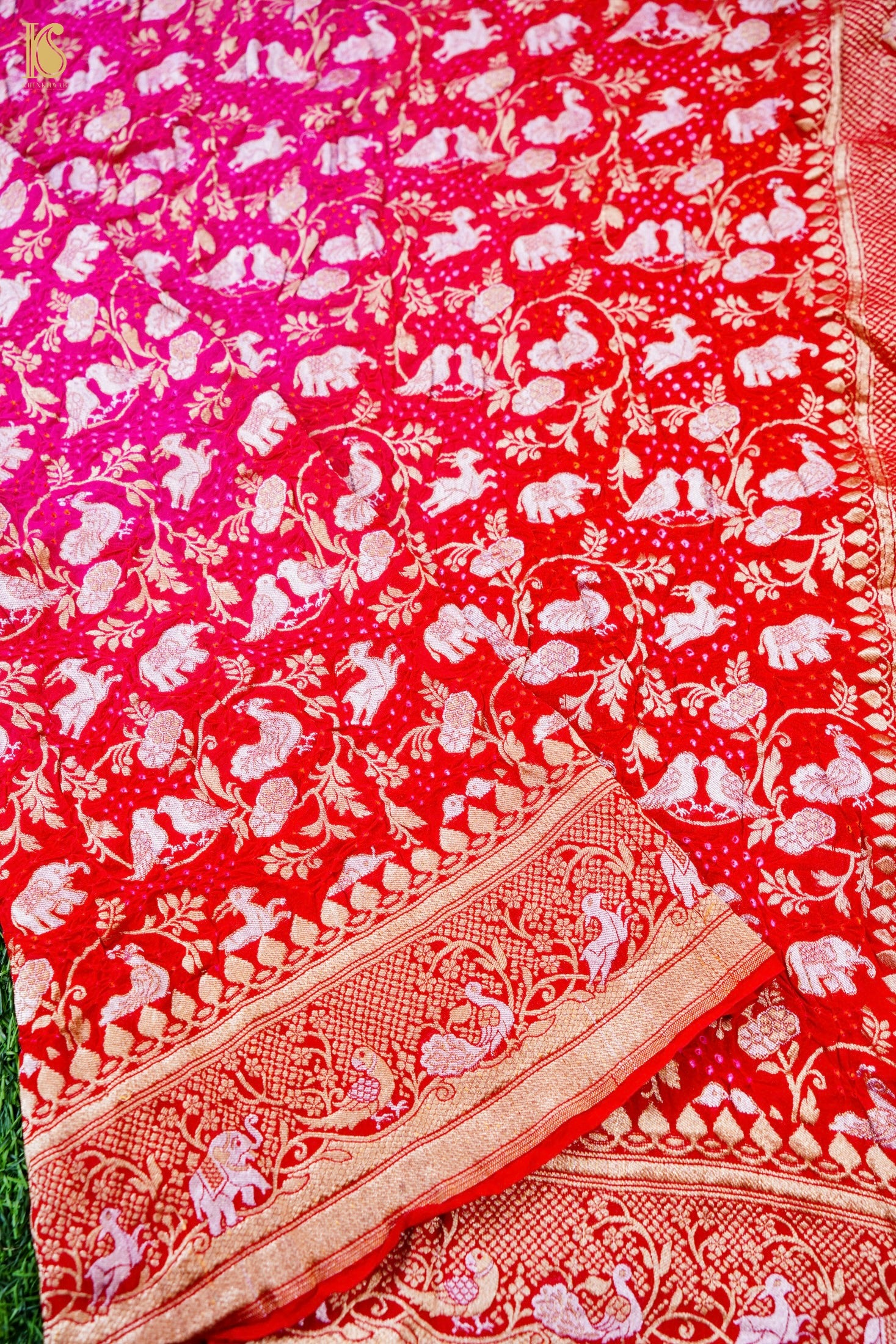 Banarasi Bandhani Georgette Shikargah Dupatta