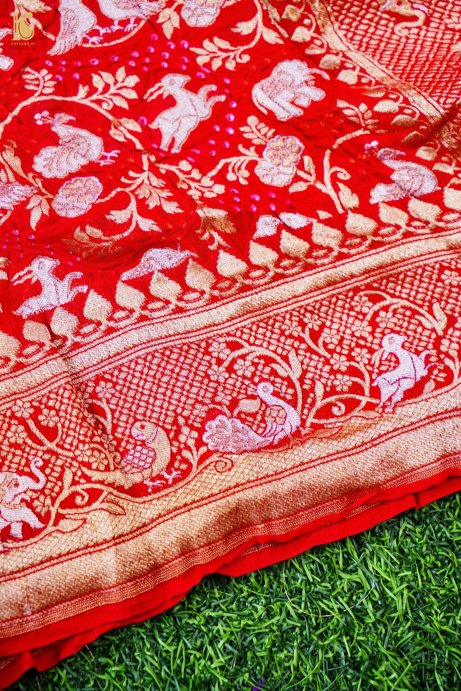 Banarasi Bandhani Georgette Shikargah Dupatta