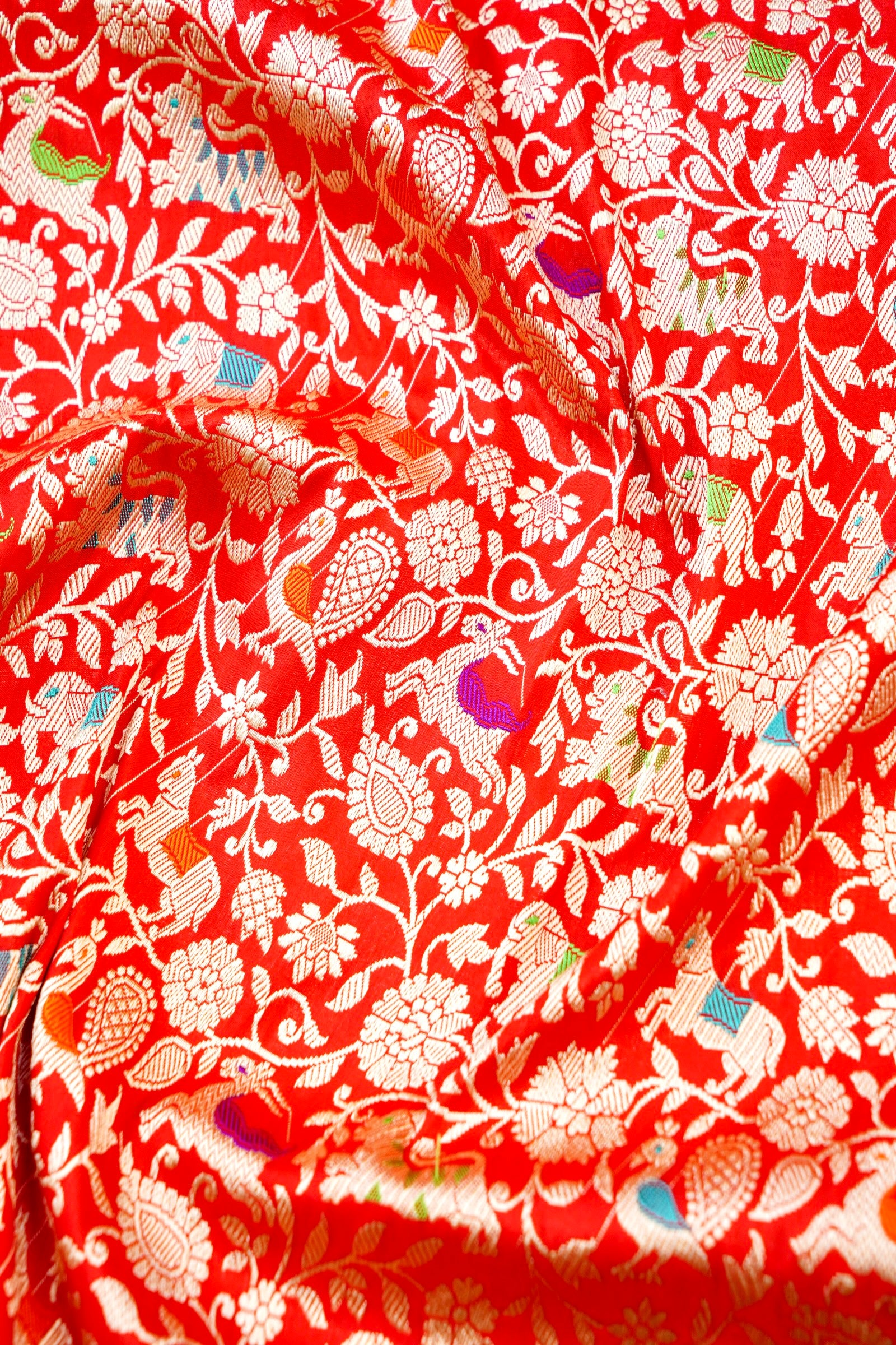 Handloom Banarasi Katan Shikargah Saree