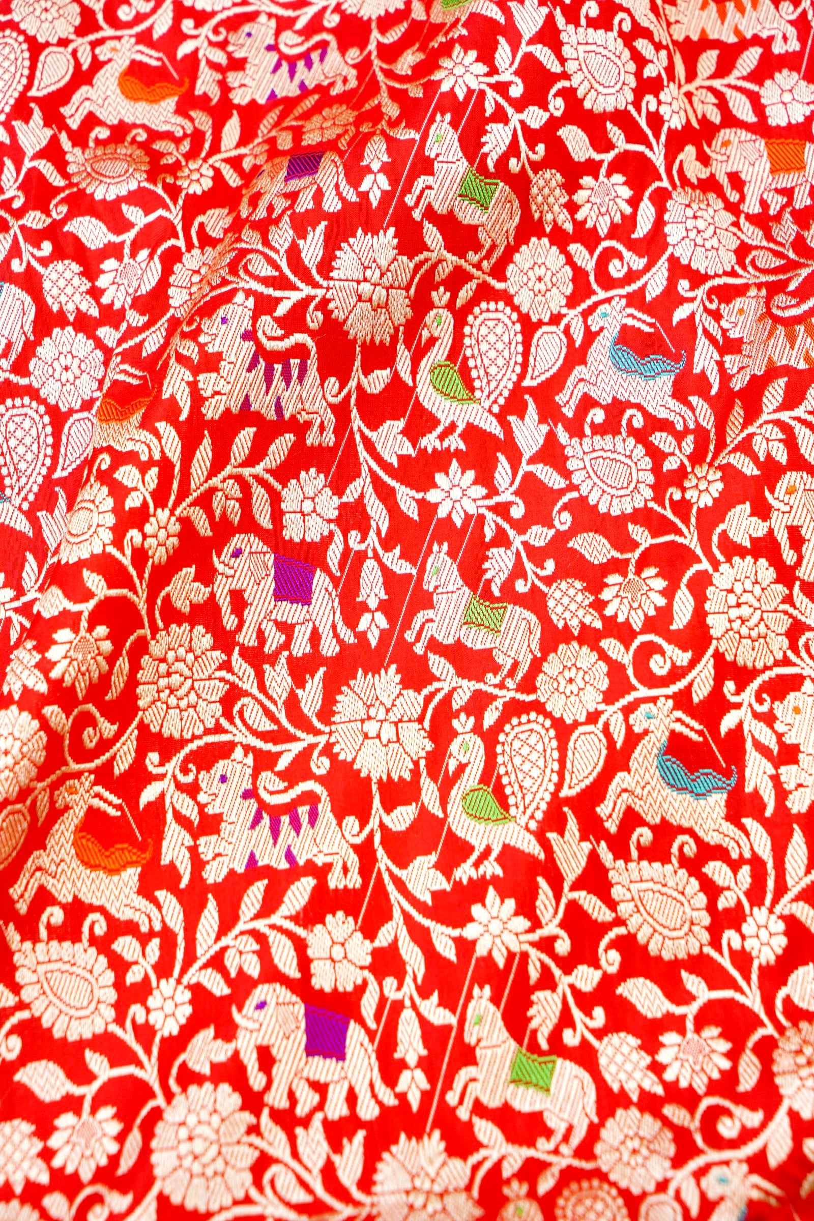 Handloom Banarasi Katan Shikargah Saree