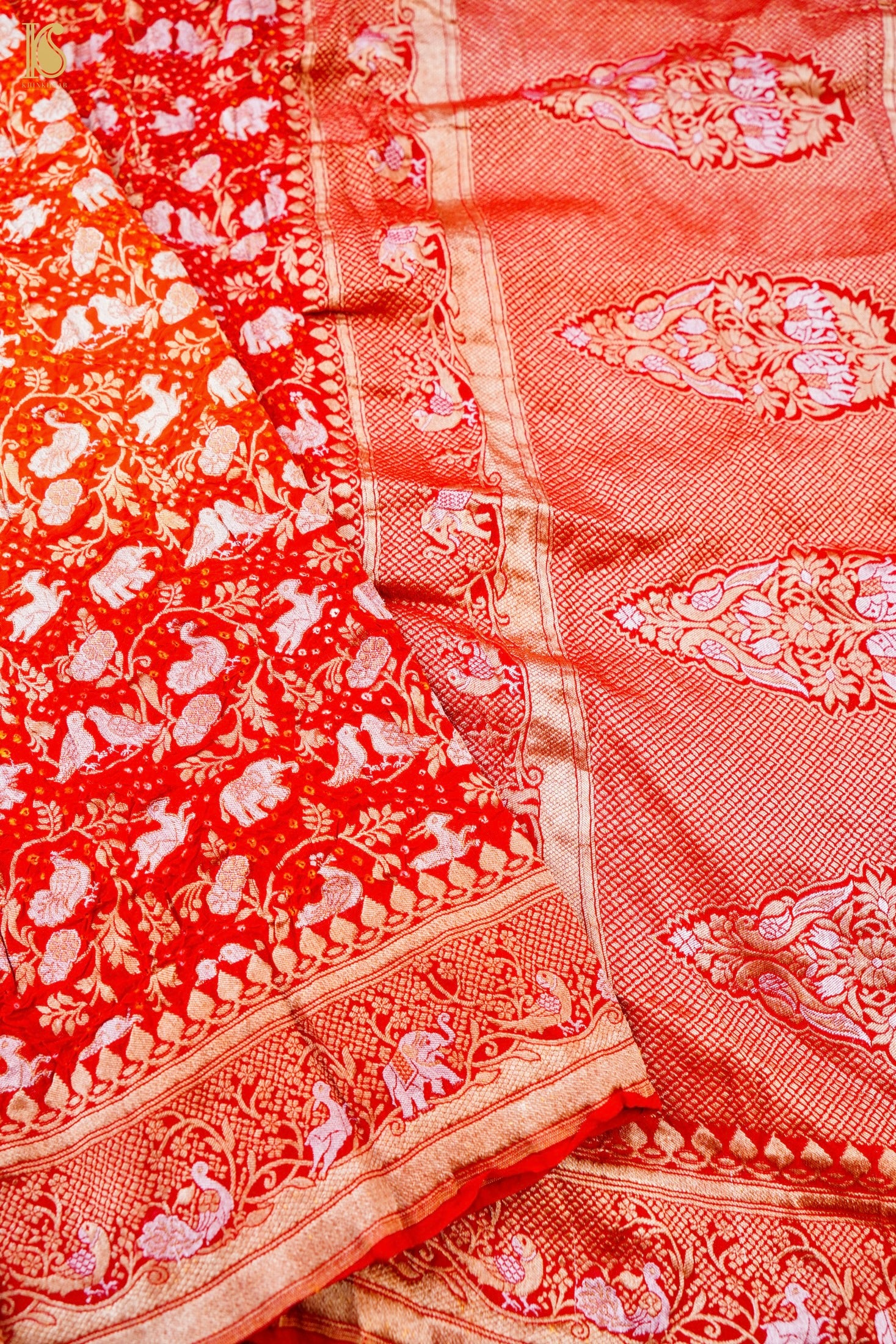 Banarasi Bandhani Georgette Shikargah Dupatta