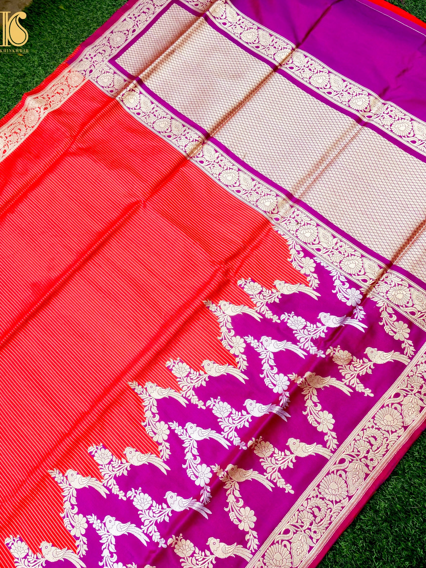 Banarasi Katan Silk Handwoven Kadwa Saree