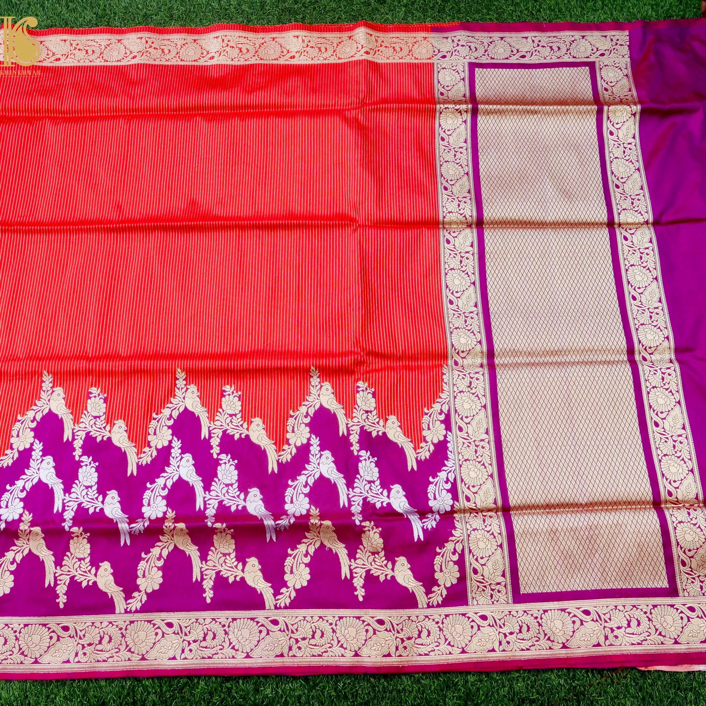 Banarasi Katan Silk Handwoven Kadwa Saree