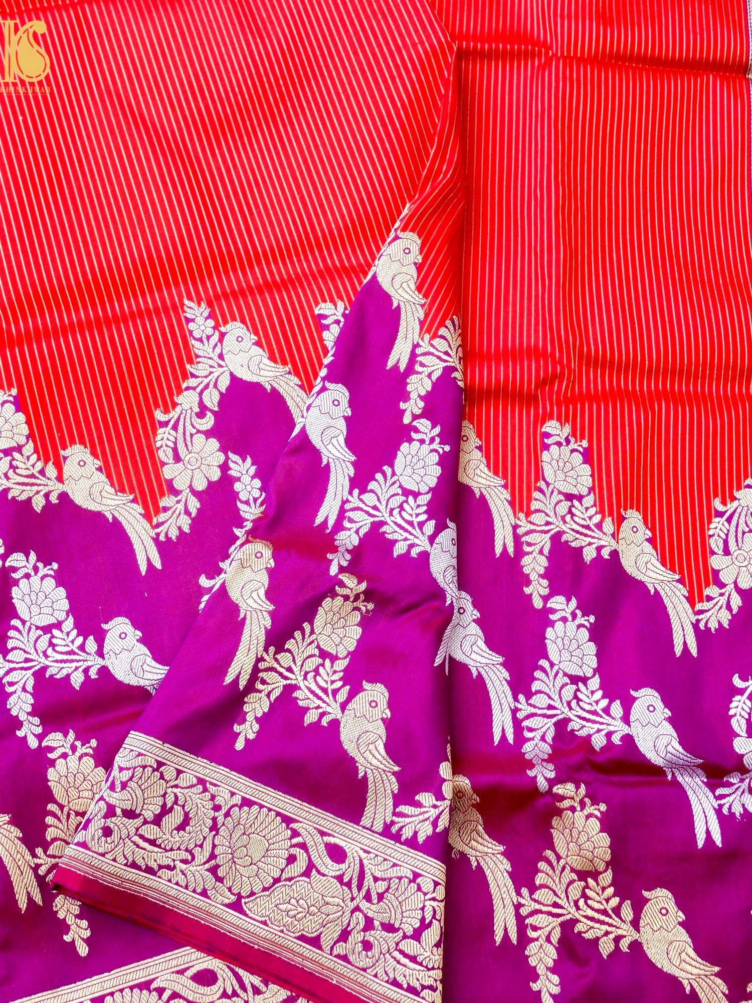Banarasi Katan Silk Handwoven Kadwa Saree