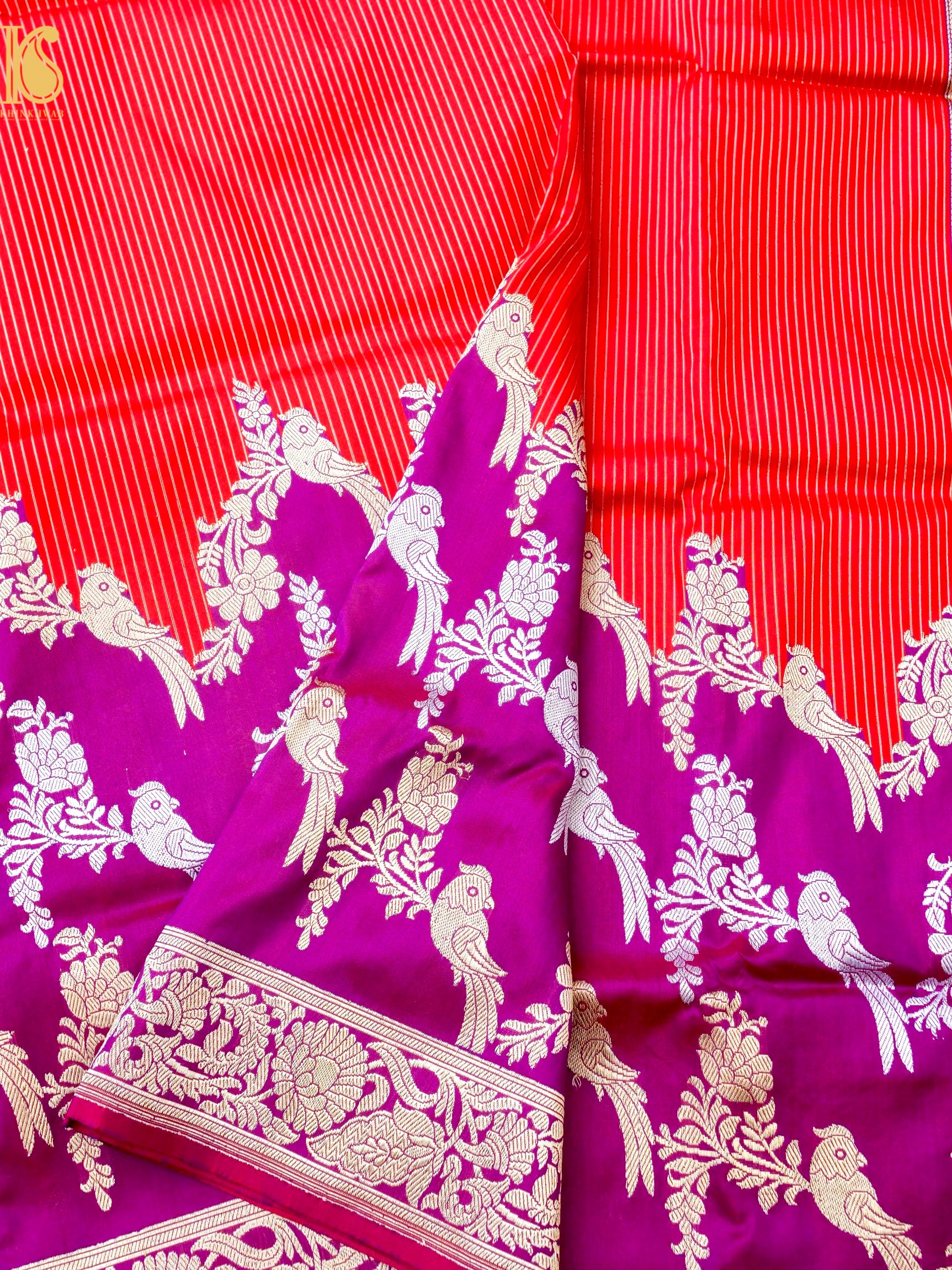 Banarasi Katan Silk Handwoven Kadwa Saree