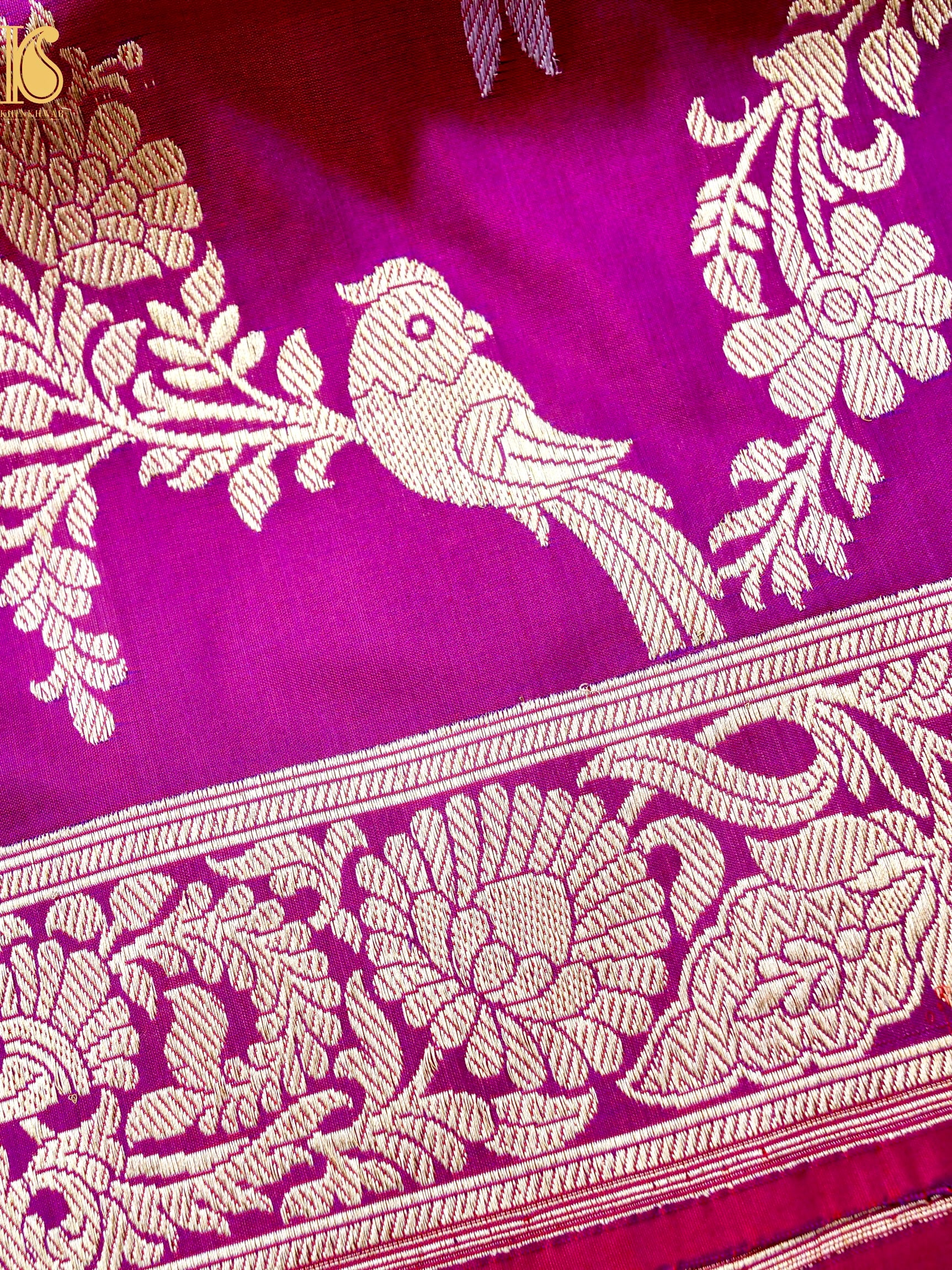 Banarasi Katan Silk Handwoven Kadwa Saree