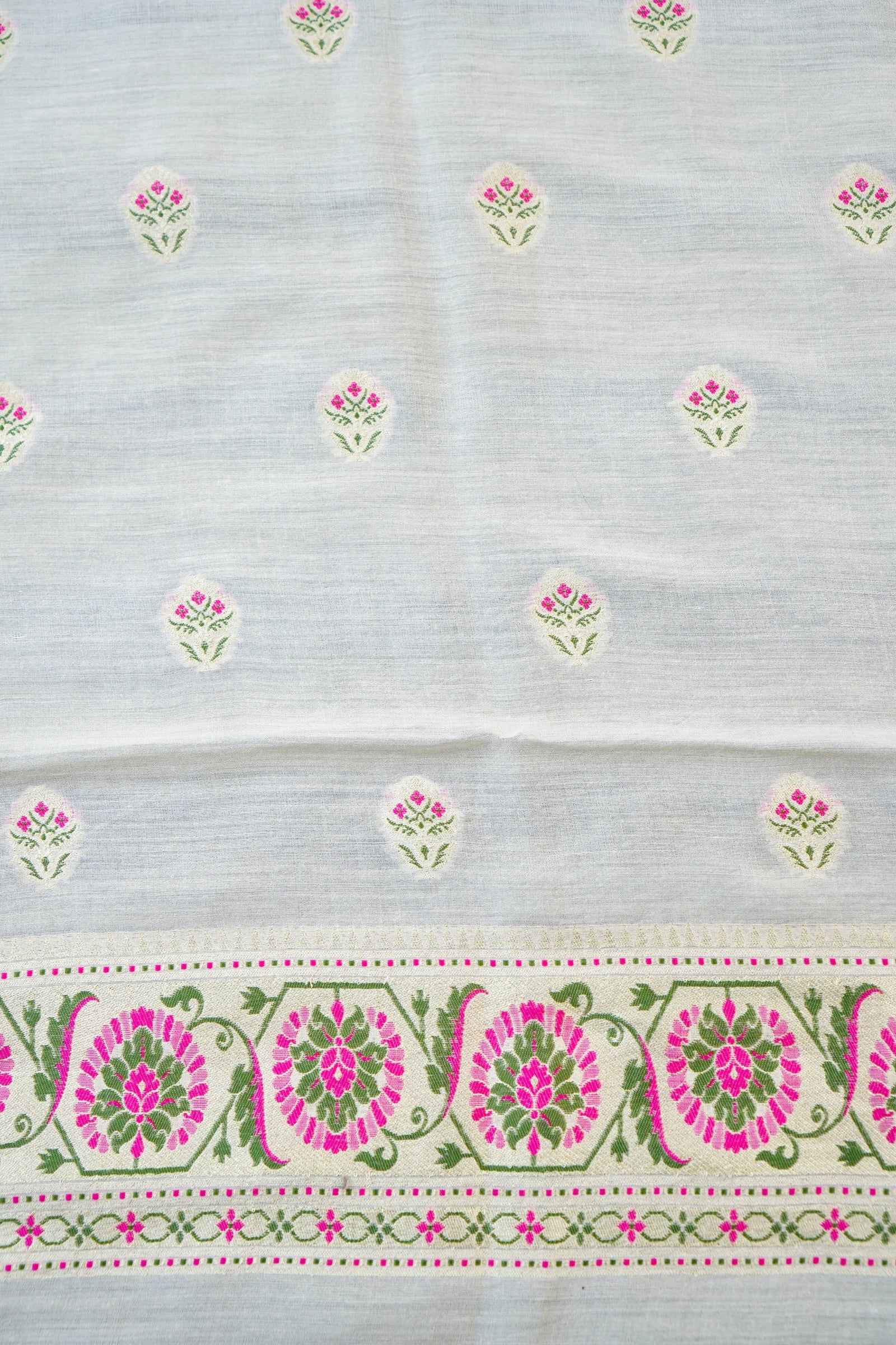 Moonga Silk Handloom Banarasi Dyeable Suit Fabric