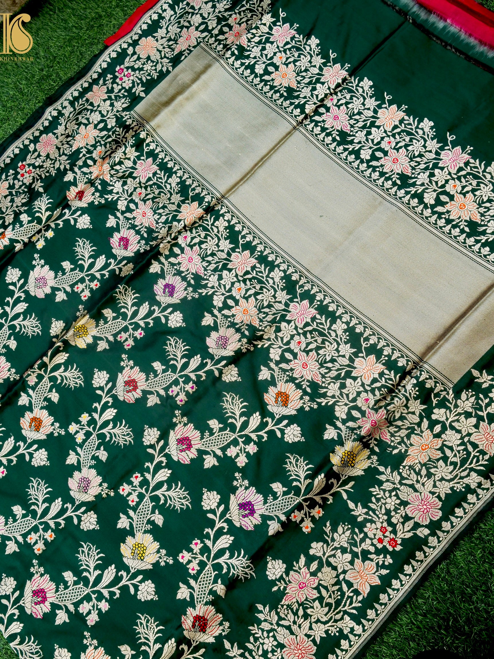 Banarasi Katan Silk Handwoven Kadwa Jaal Saree