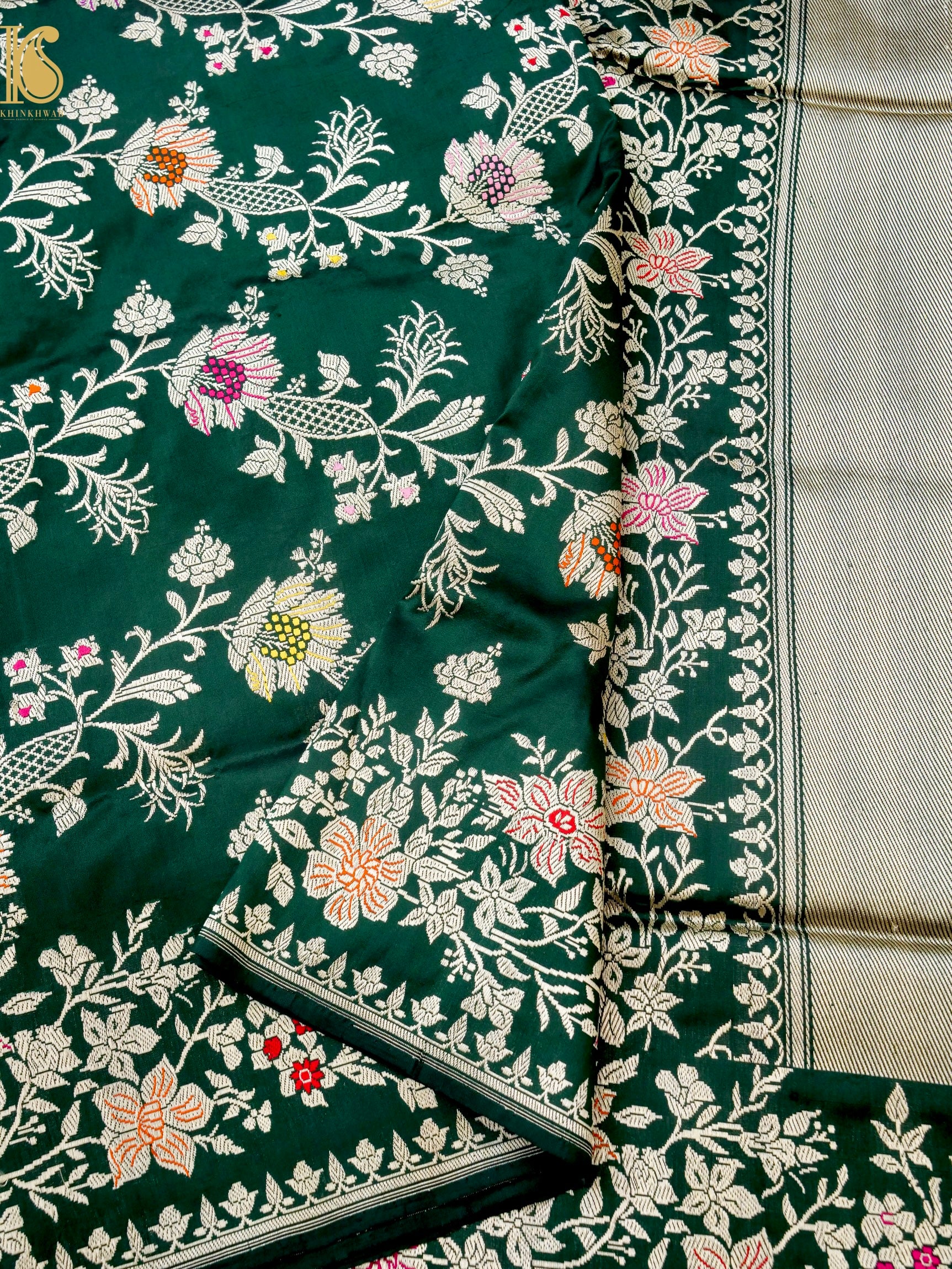 Banarasi Katan Silk Handwoven Kadwa Jaal Saree