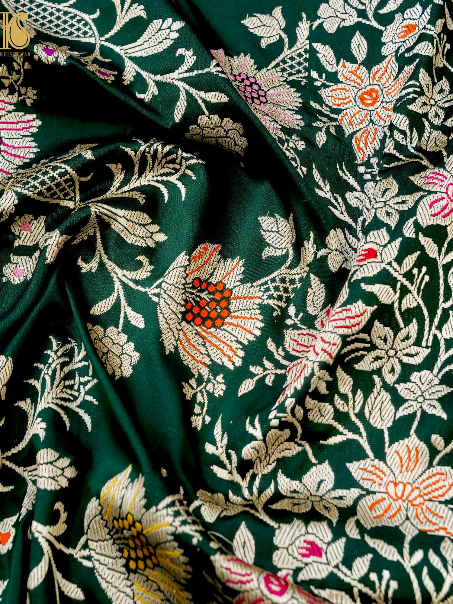 Banarasi Katan Silk Handwoven Kadwa Jaal Saree