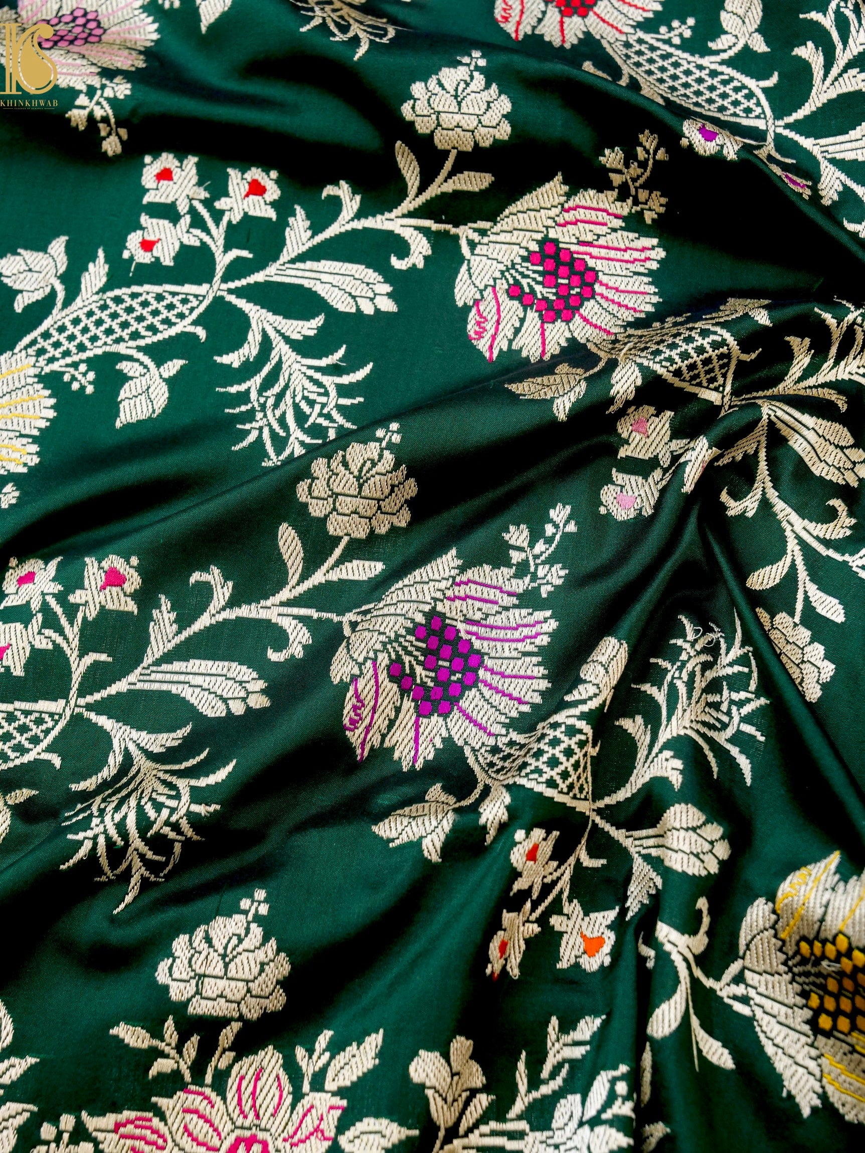 Banarasi Katan Silk Handwoven Kadwa Jaal Saree