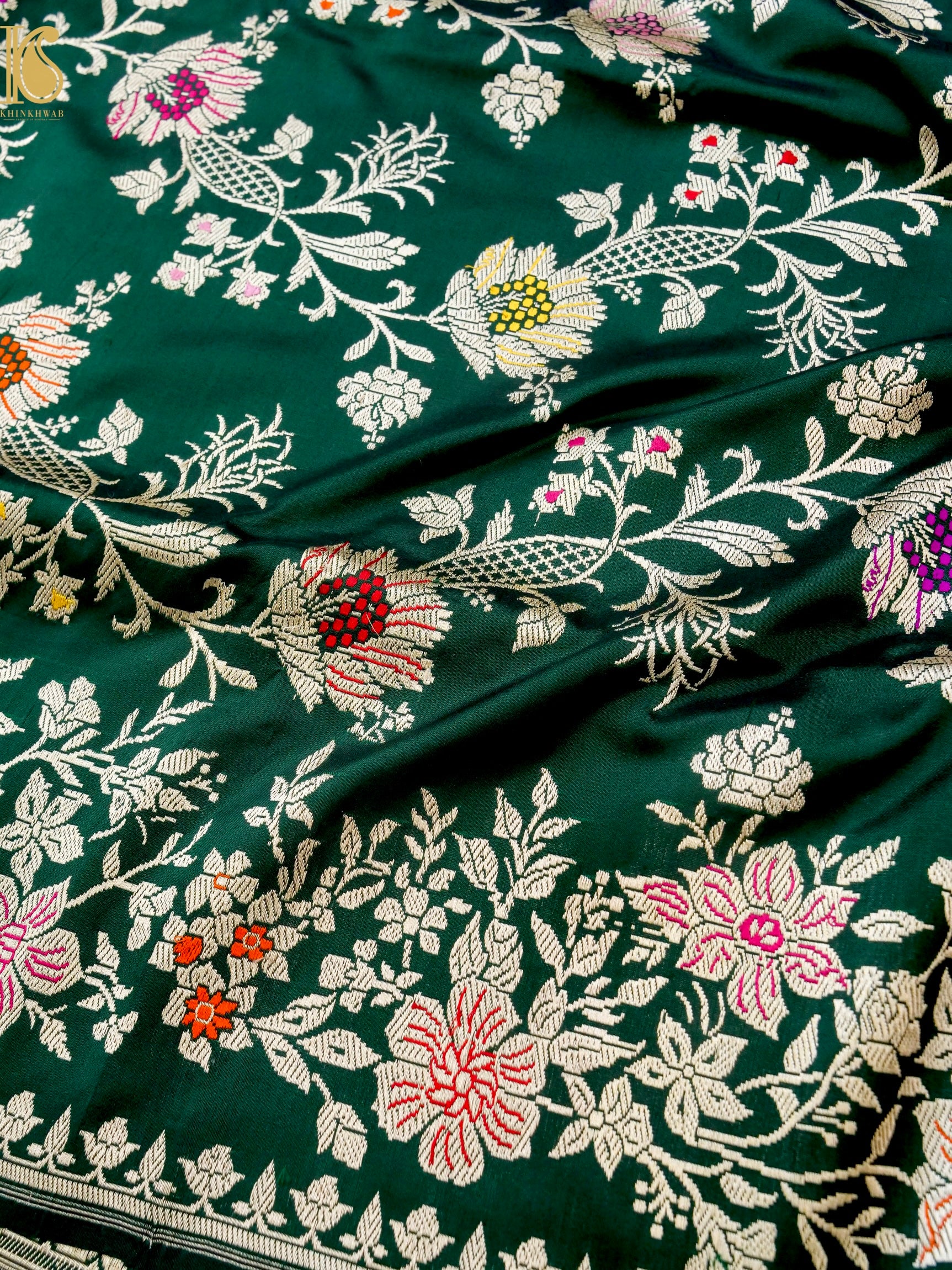 Banarasi Katan Silk Handwoven Kadwa Jaal Saree