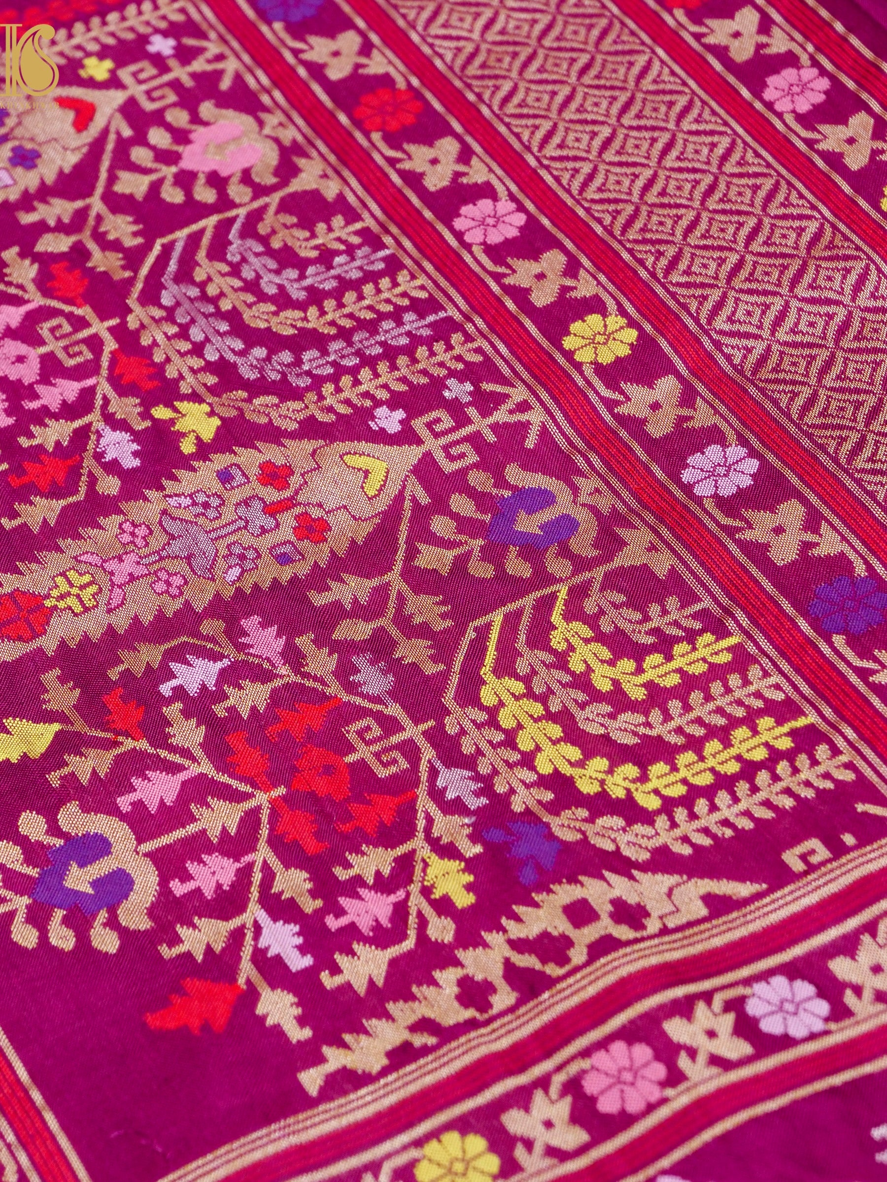 Katan Silk Handloom Ekatara Kadhiyal Banarasi Saree