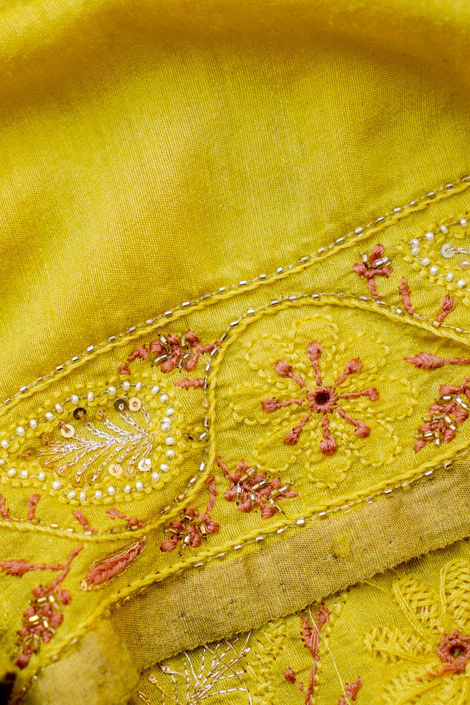 Chikankari Moonga Tussar Silk Saree