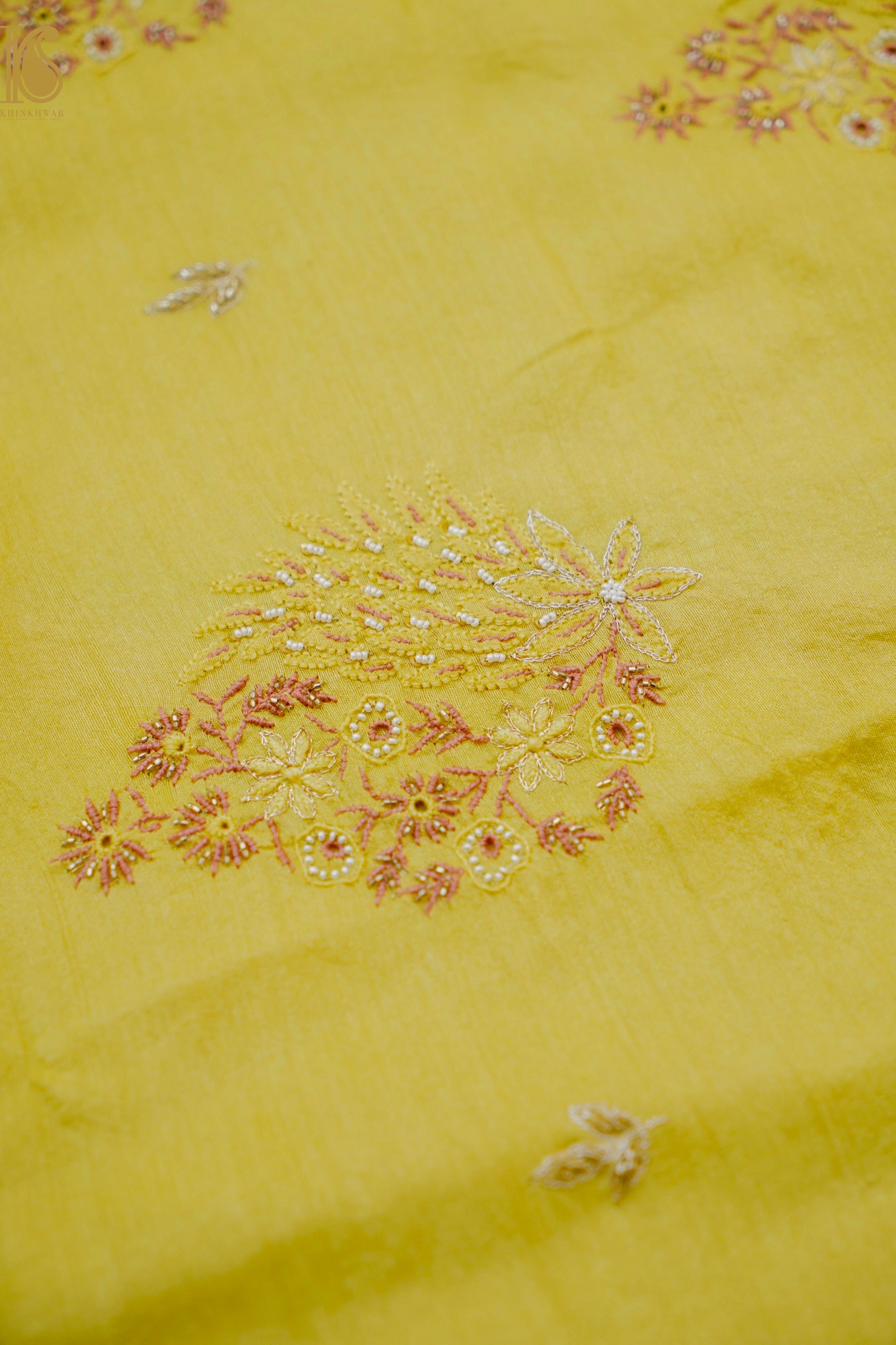 Chikankari Moonga Tussar Silk Saree