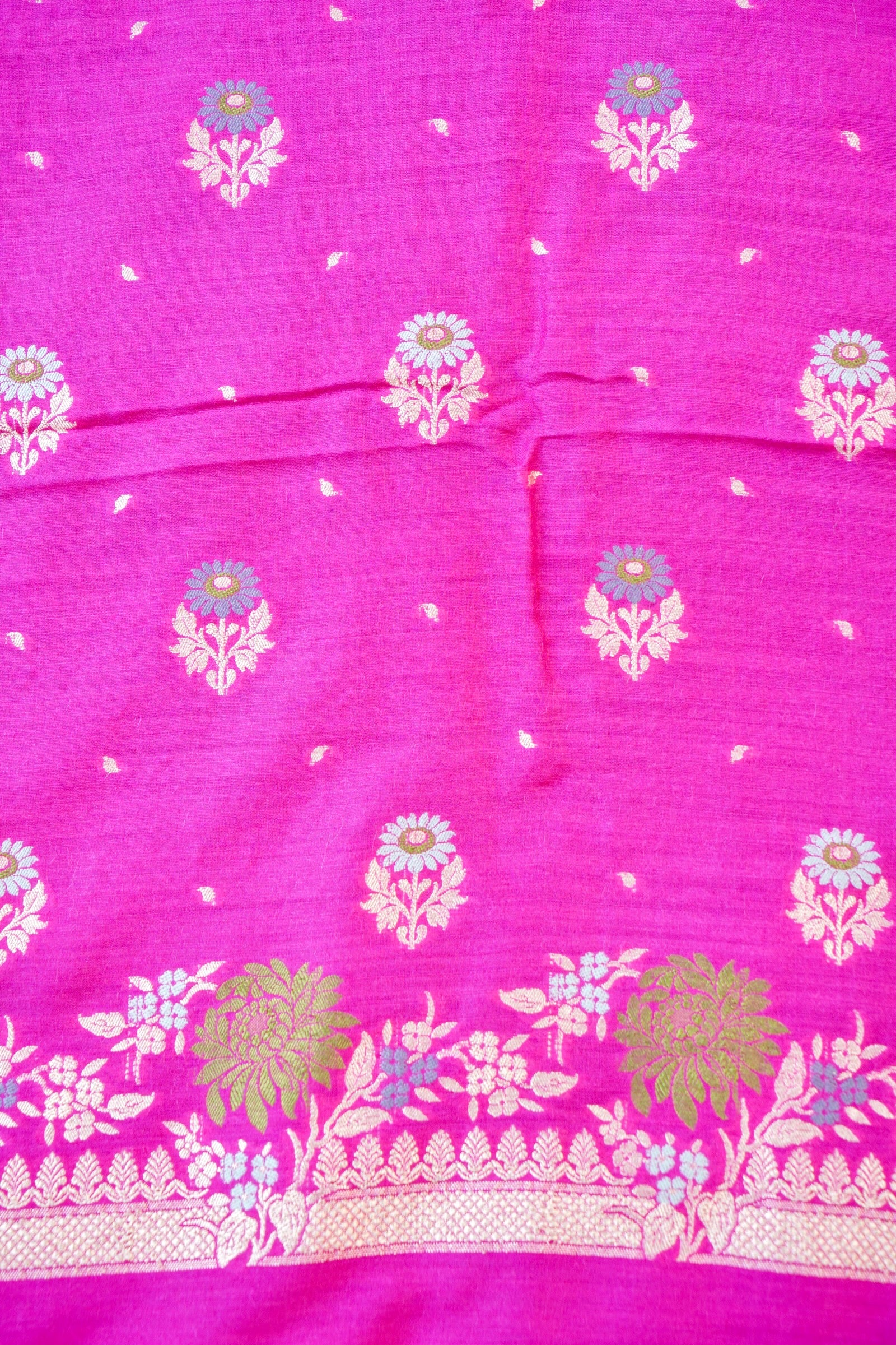 Moonga Silk Handloom Banarasi Suit Fabric