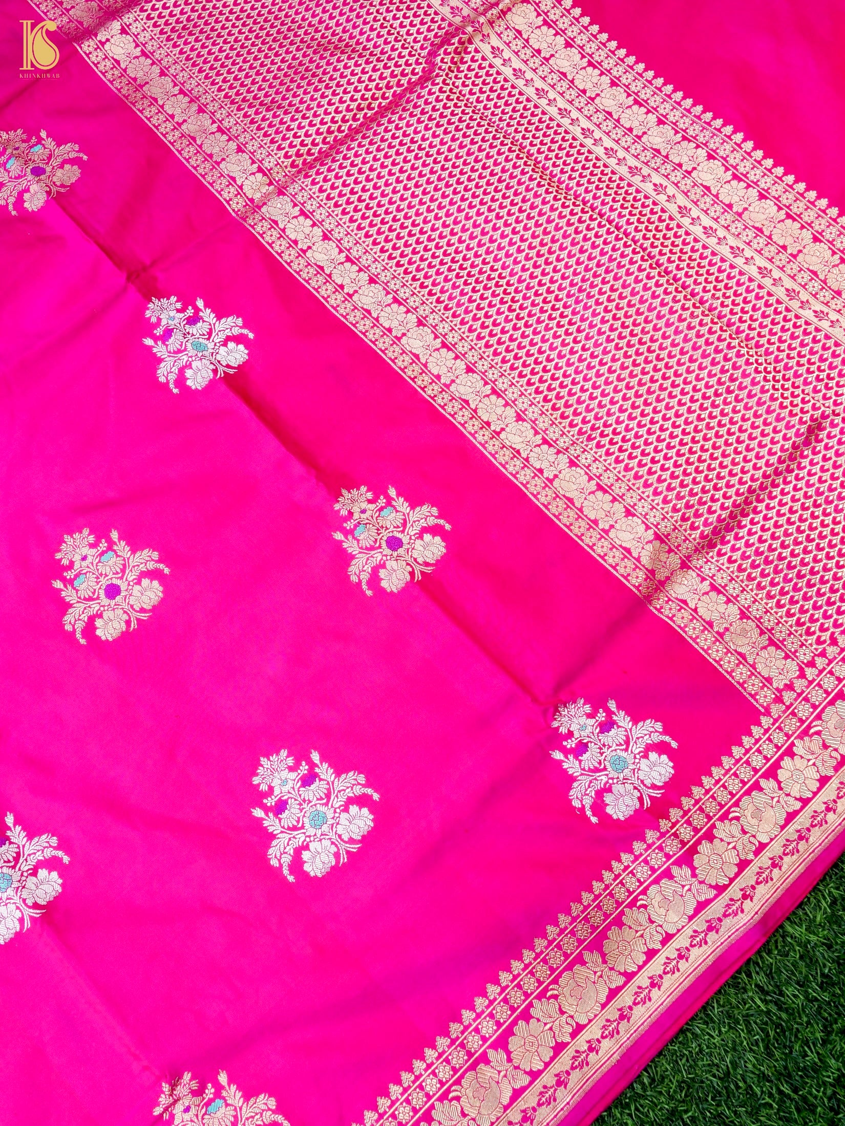 Handwoven Pure Sateen Silk Kadwa Banarasi Saree