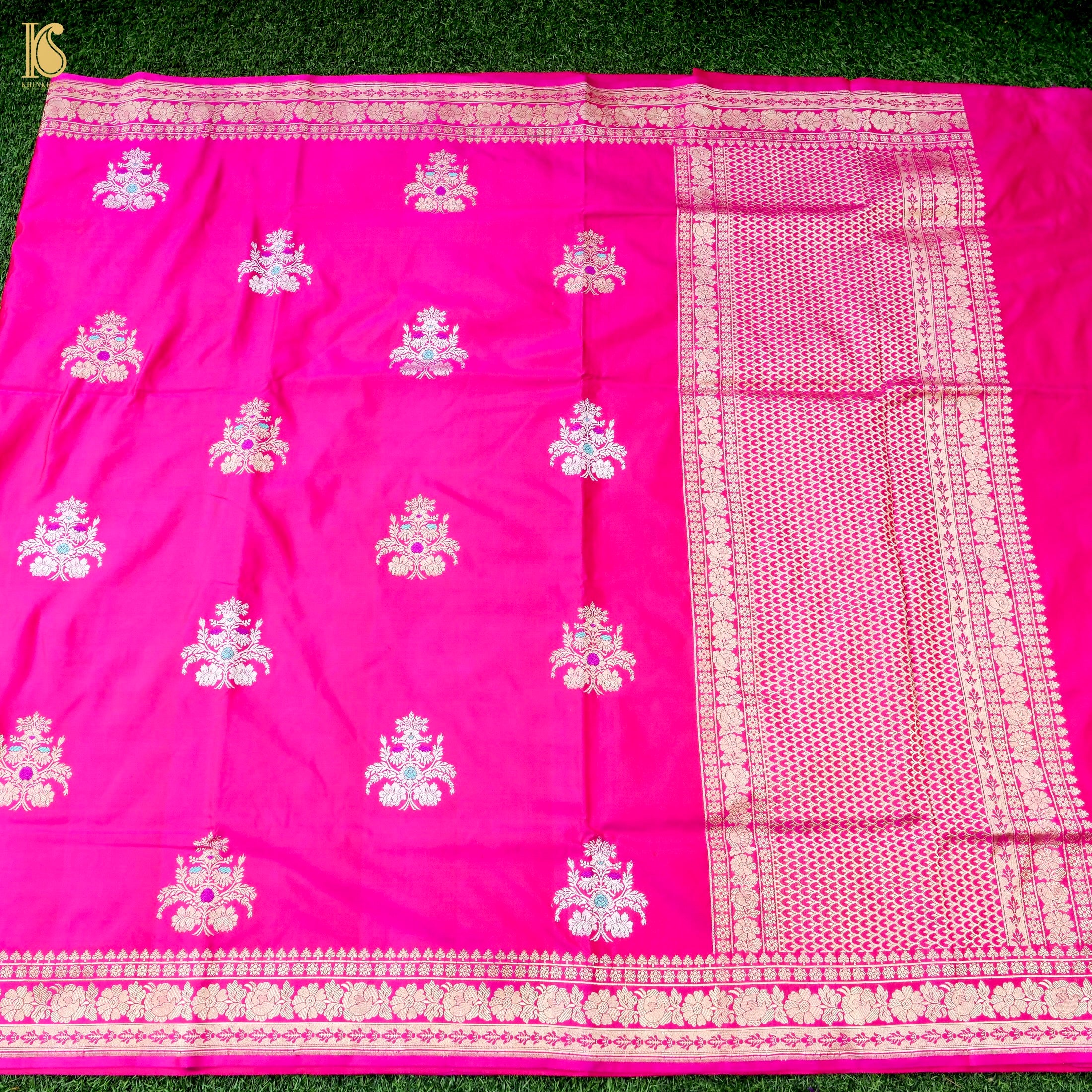Handwoven Pure Sateen Silk Kadwa Banarasi Saree
