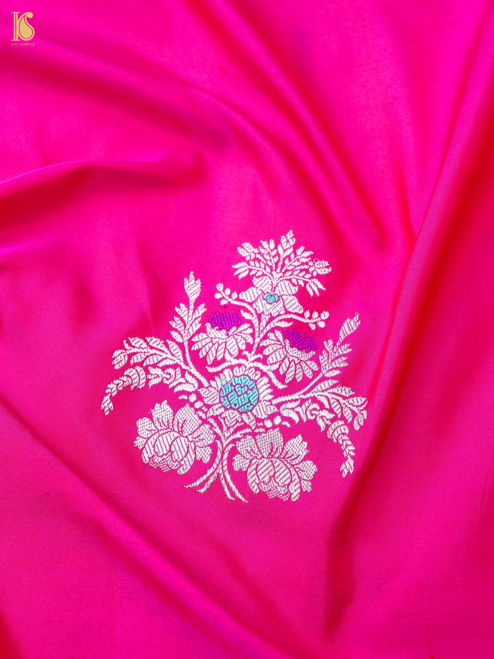 Handwoven Pure Sateen Silk Kadwa Banarasi Saree