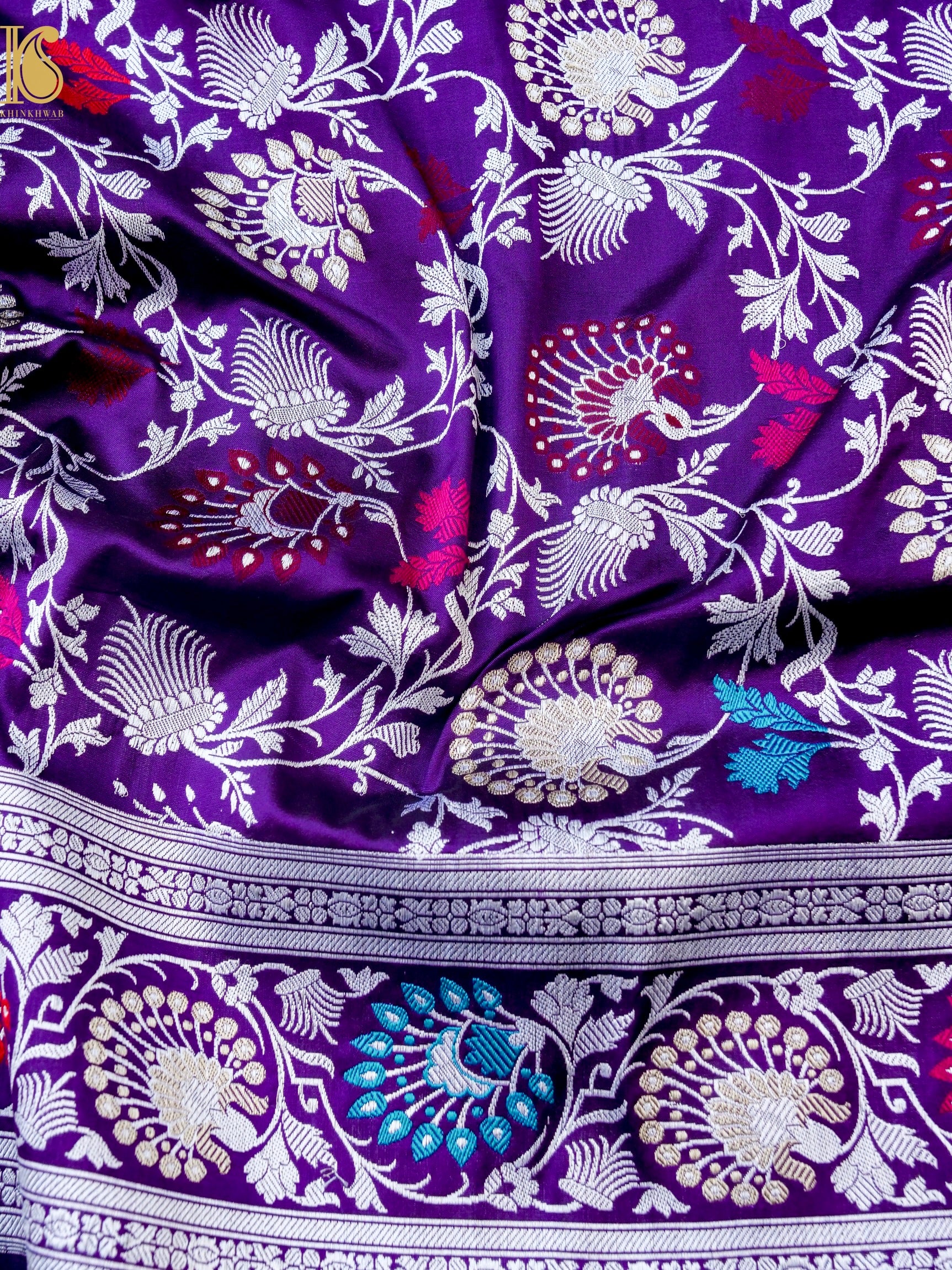 Banarasi Katan Silk Handwoven Kadwa Jaal Saree