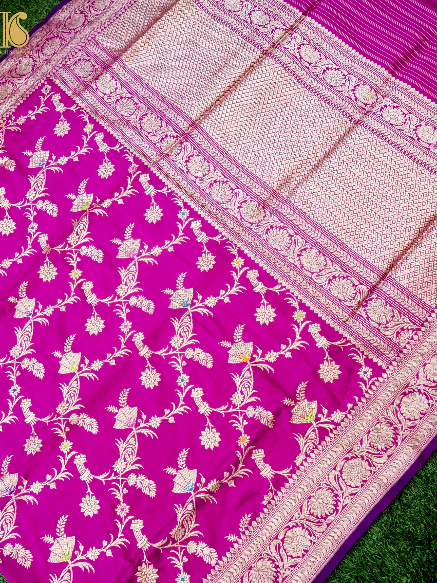 Banarasi Katan Silk Handwoven Kadwa Jaal Saree