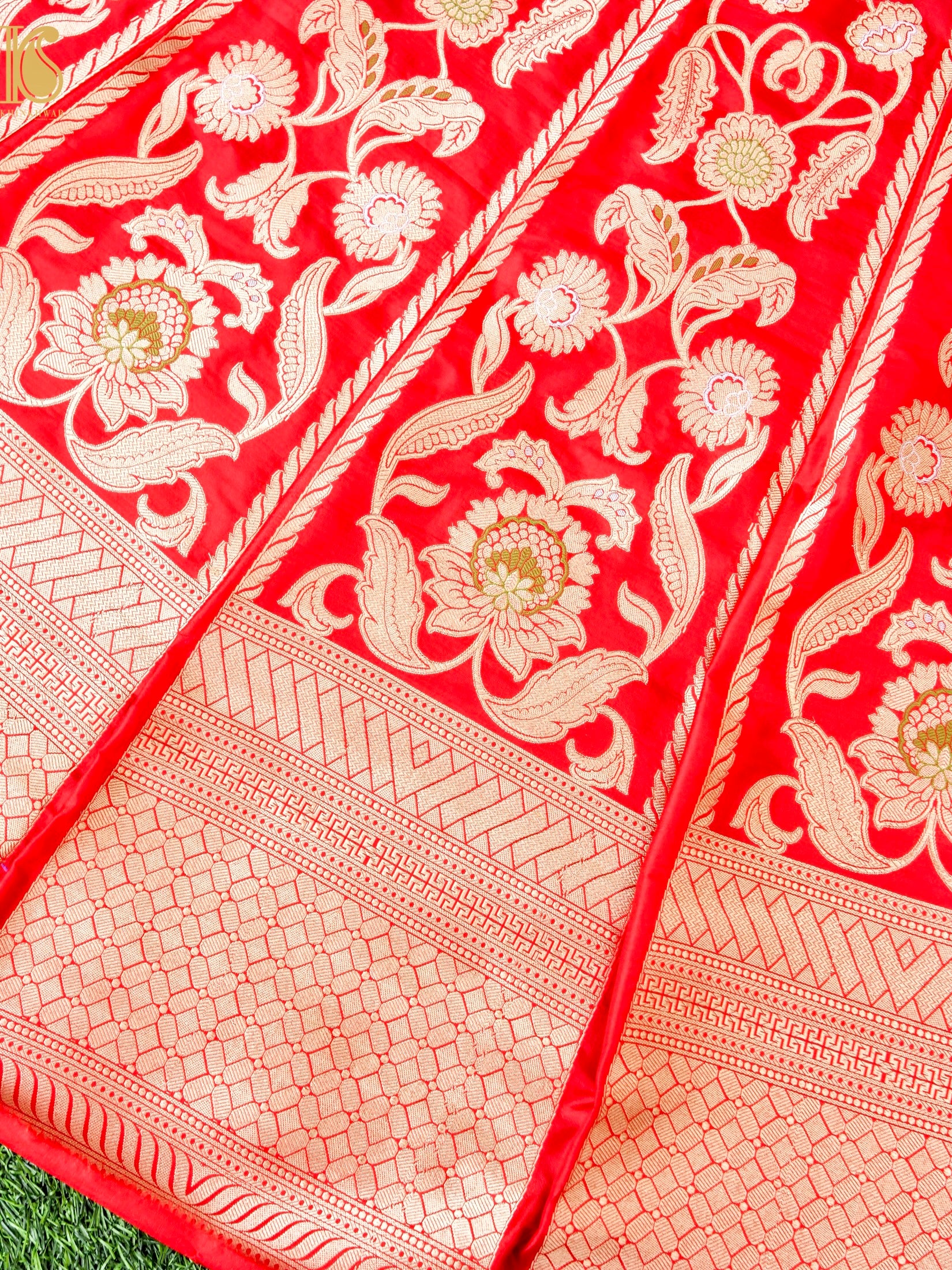 Handloom Banarasi Katan Silk Kalidar Madhumalti Lehenga