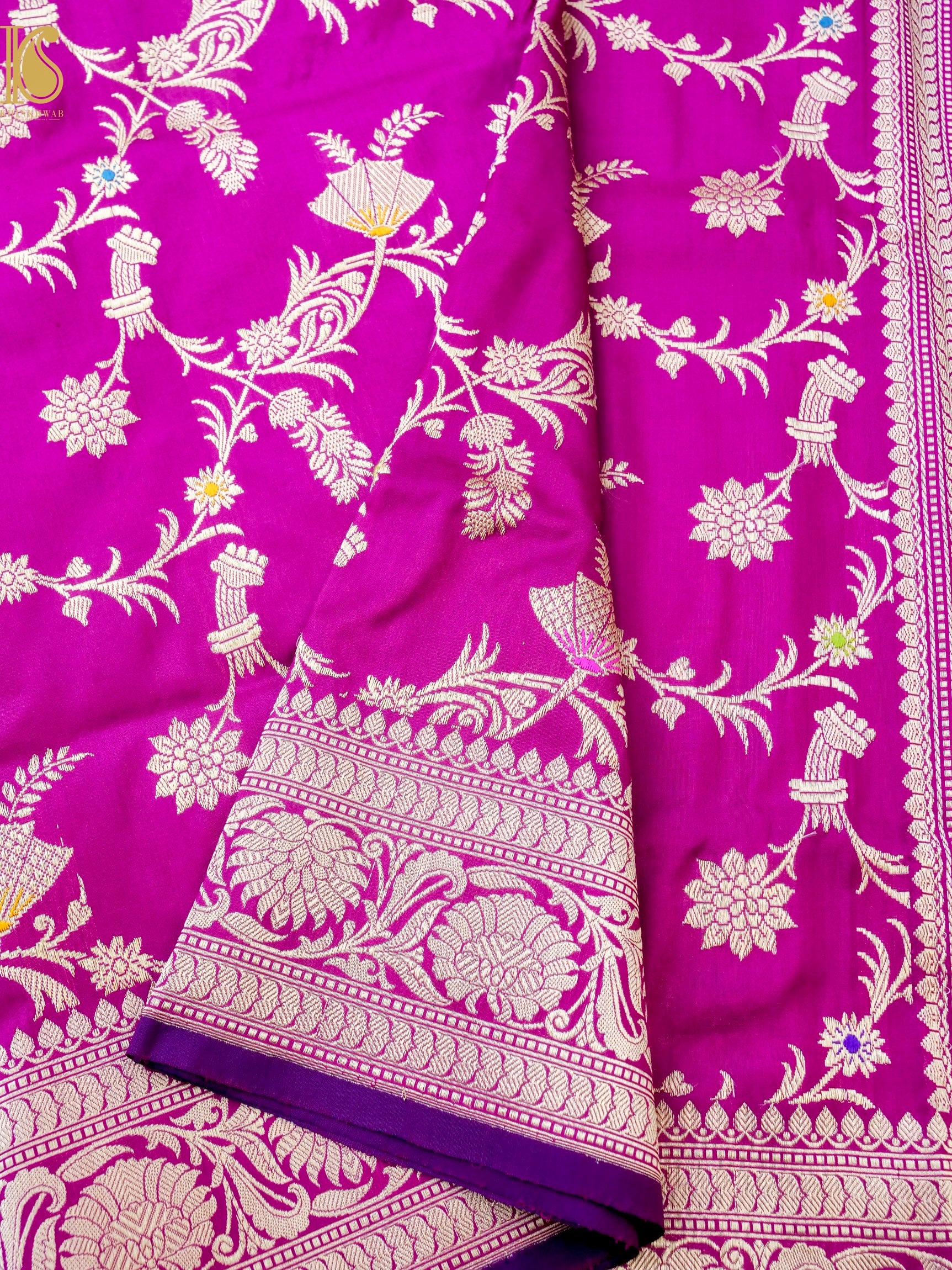 Banarasi Katan Silk Handwoven Kadwa Jaal Saree
