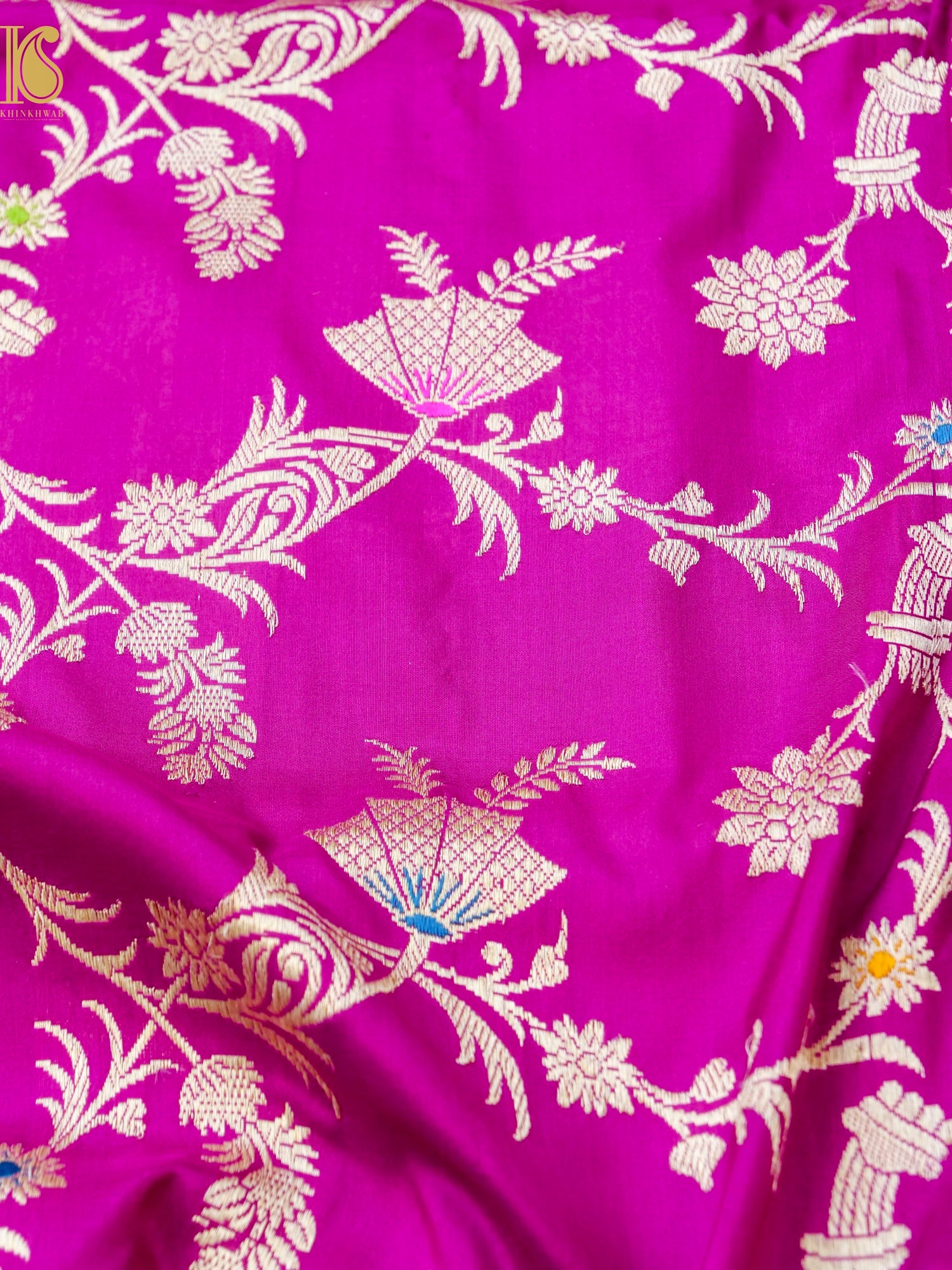 Banarasi Katan Silk Handwoven Kadwa Jaal Saree