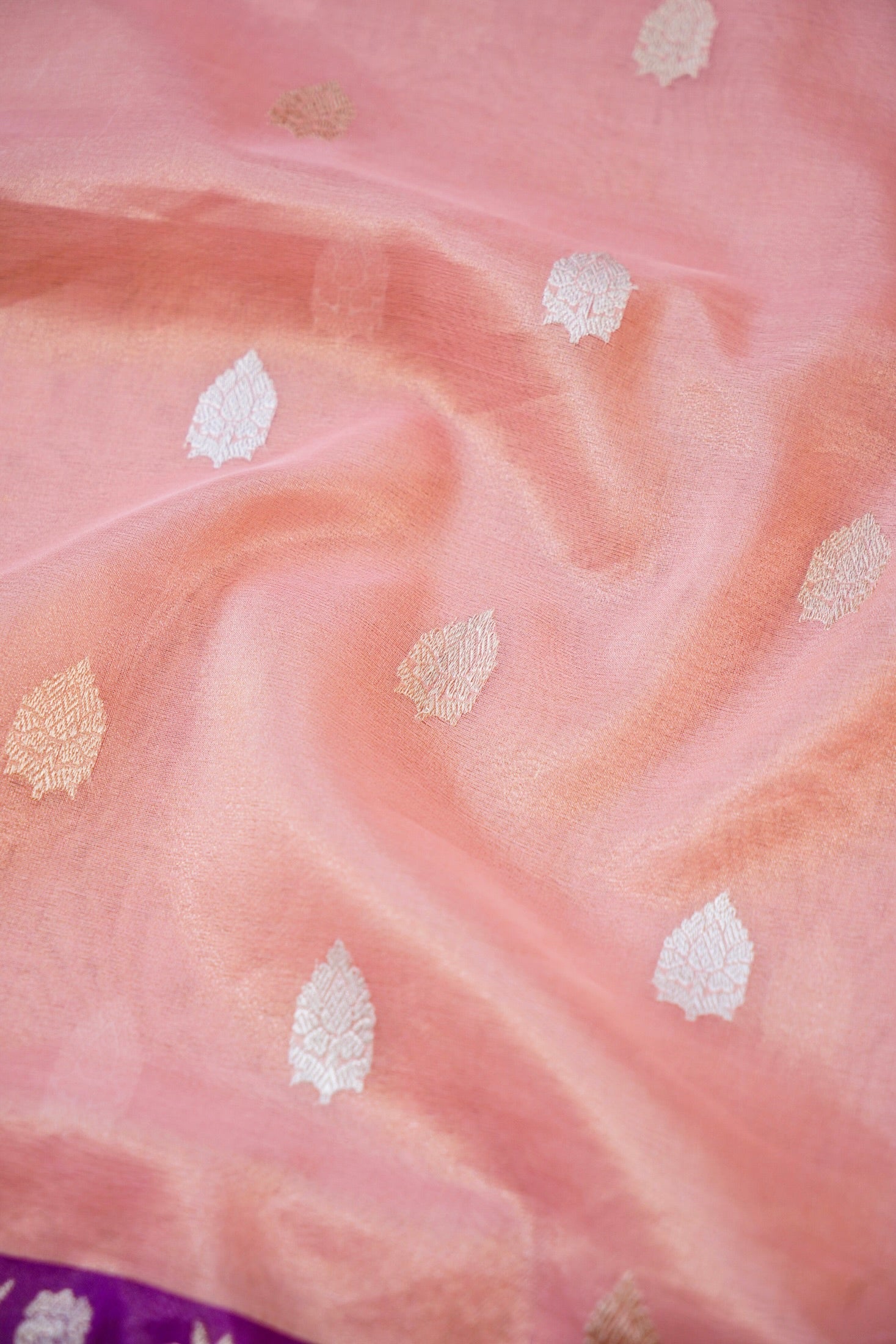 Pure Banarasi Kora by Tissue Saree with Silk Tilfi Border