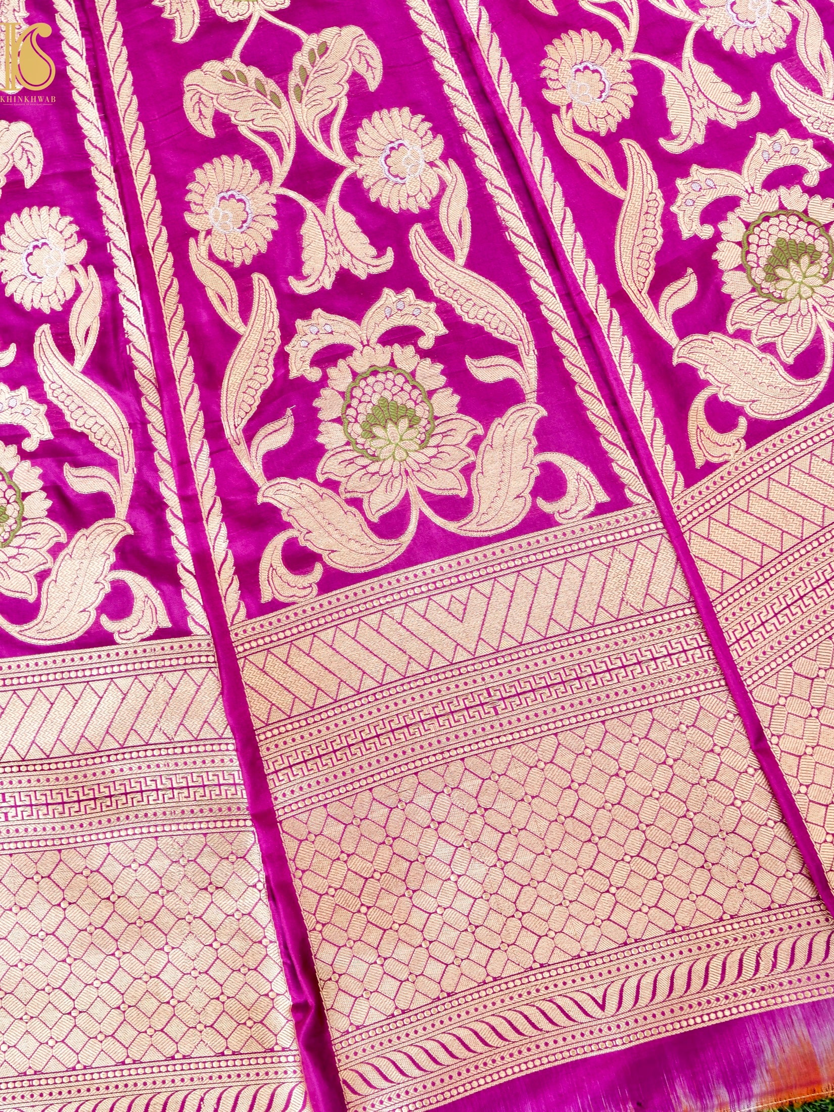 Handloom Banarasi Katan Silk Kalidar Madhumalti Lehenga