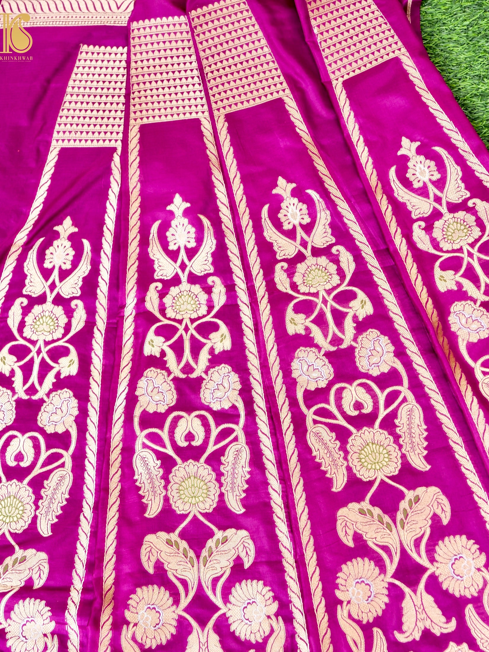 Handloom Banarasi Katan Silk Kalidar Madhumalti Lehenga