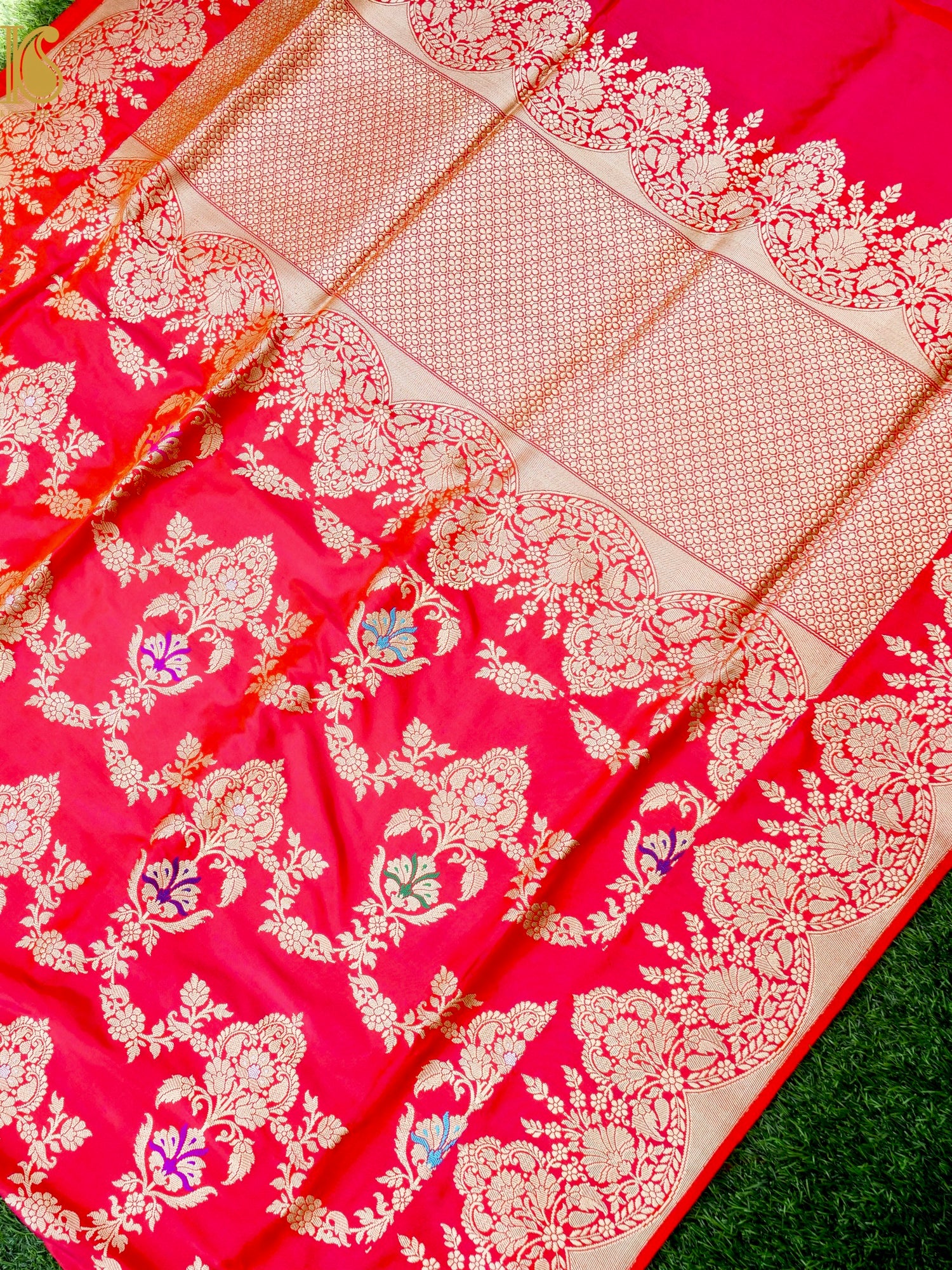 Banarasi Katan Silk Handwoven Kadwa Jaal Saree