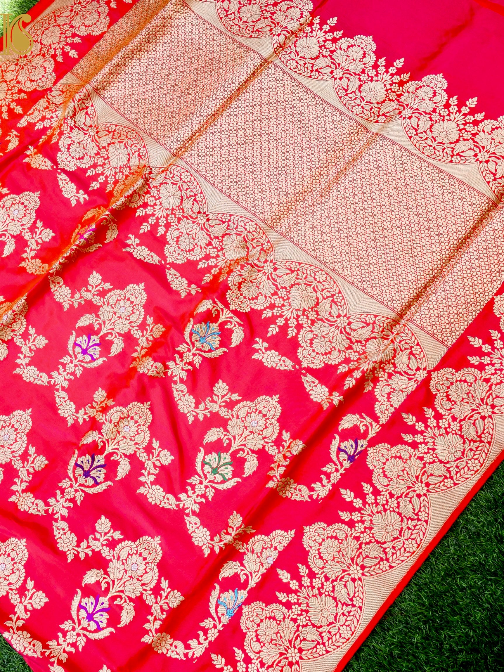 Banarasi Katan Silk Handwoven Kadwa Jaal Saree