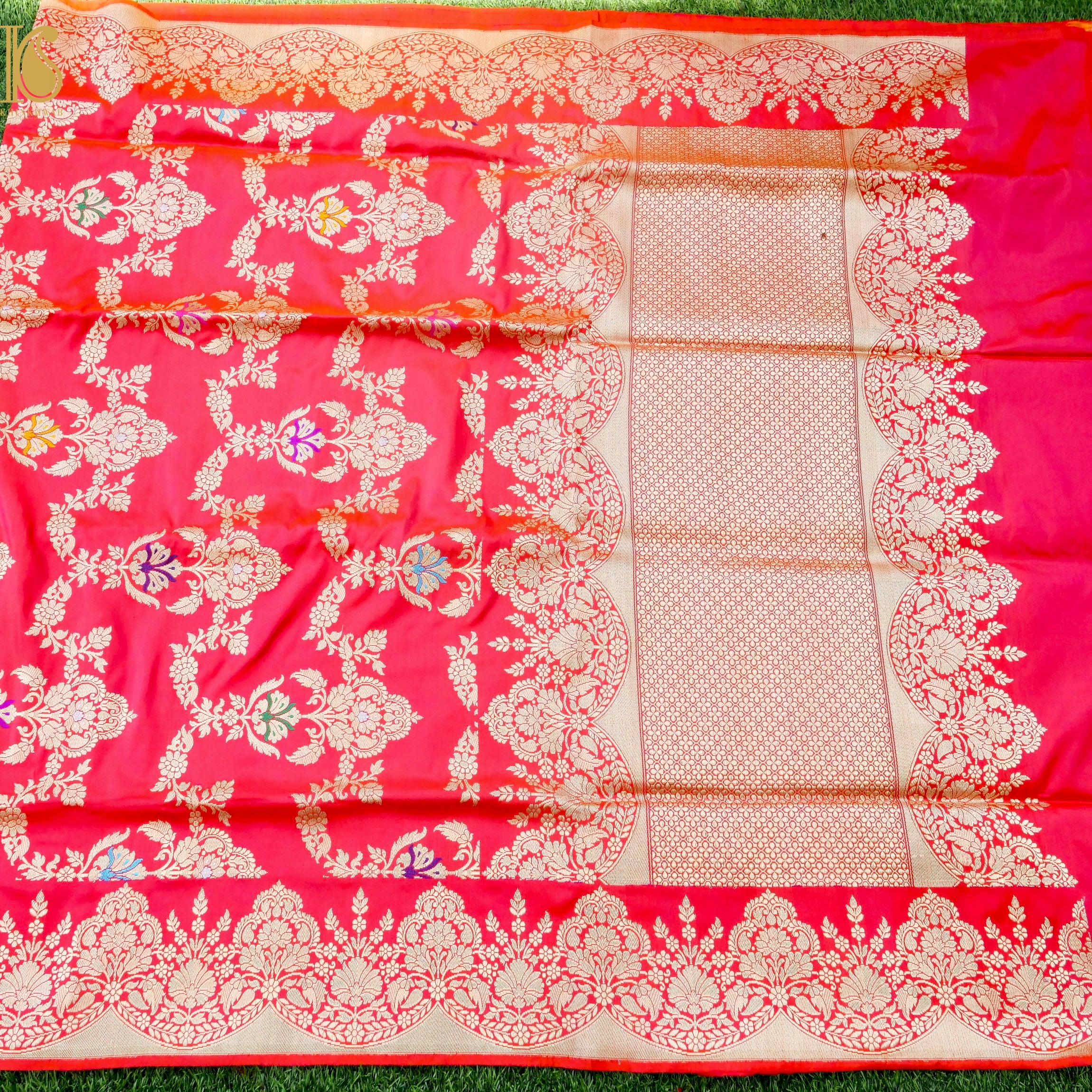 Banarasi Katan Silk Handwoven Kadwa Jaal Saree