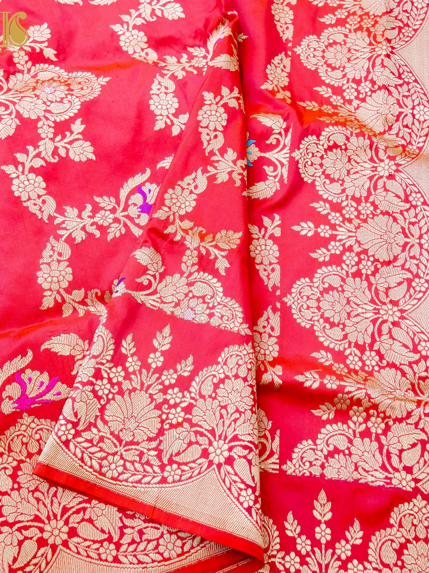 Banarasi Katan Silk Handwoven Kadwa Jaal Saree