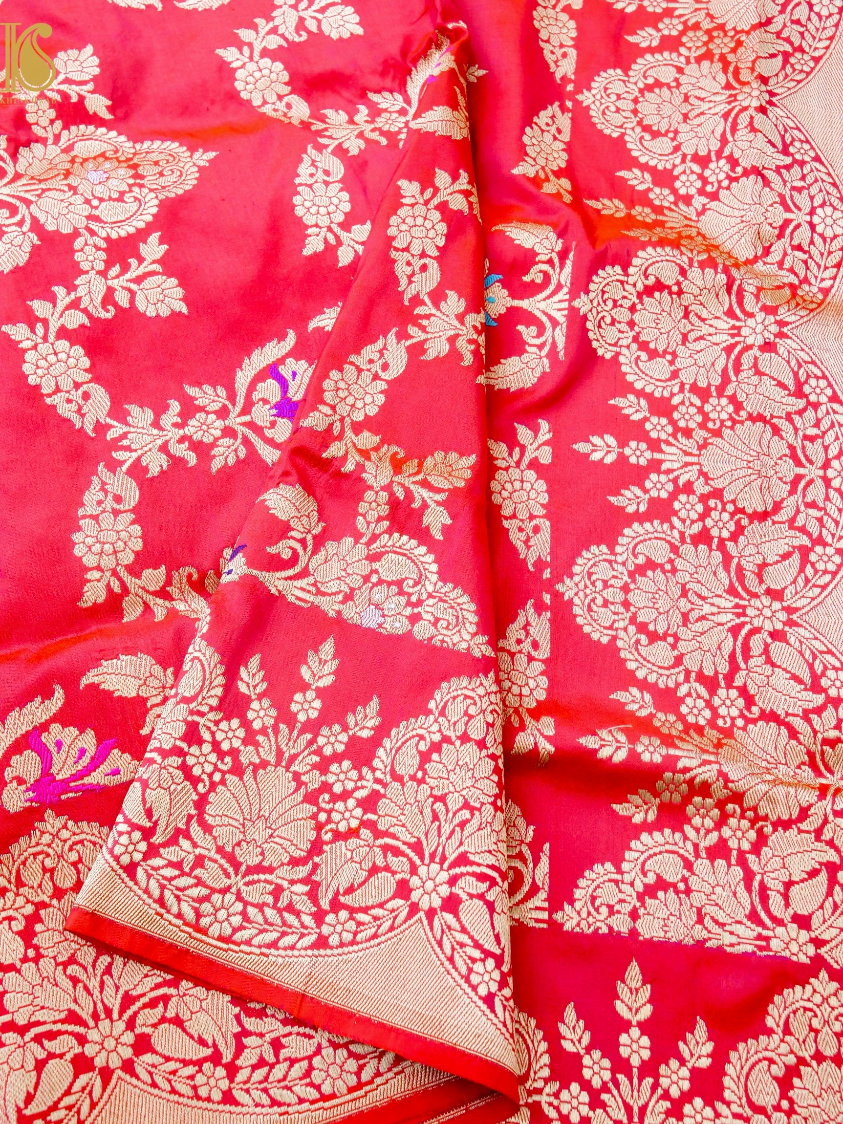 Banarasi Katan Silk Handwoven Kadwa Jaal Saree
