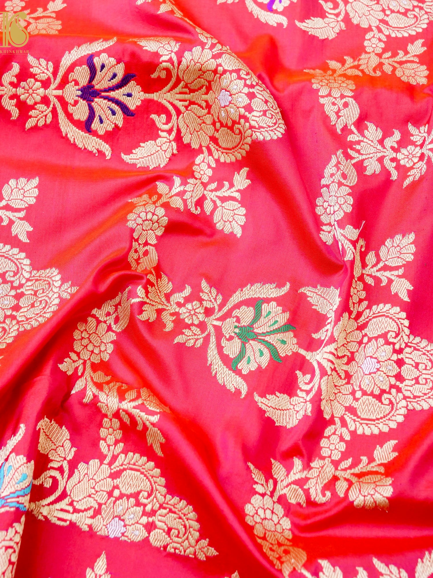 Banarasi Katan Silk Handwoven Kadwa Jaal Saree