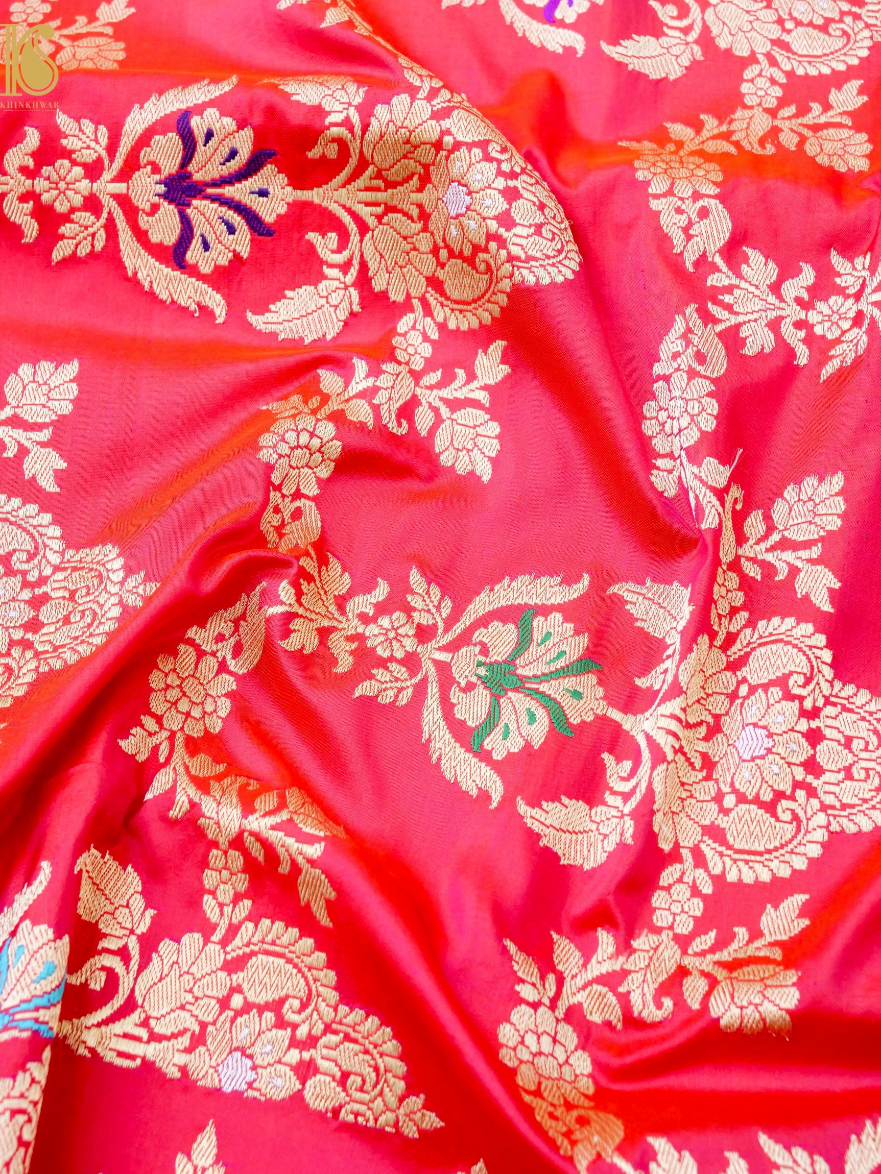 Banarasi Katan Silk Handwoven Kadwa Jaal Saree
