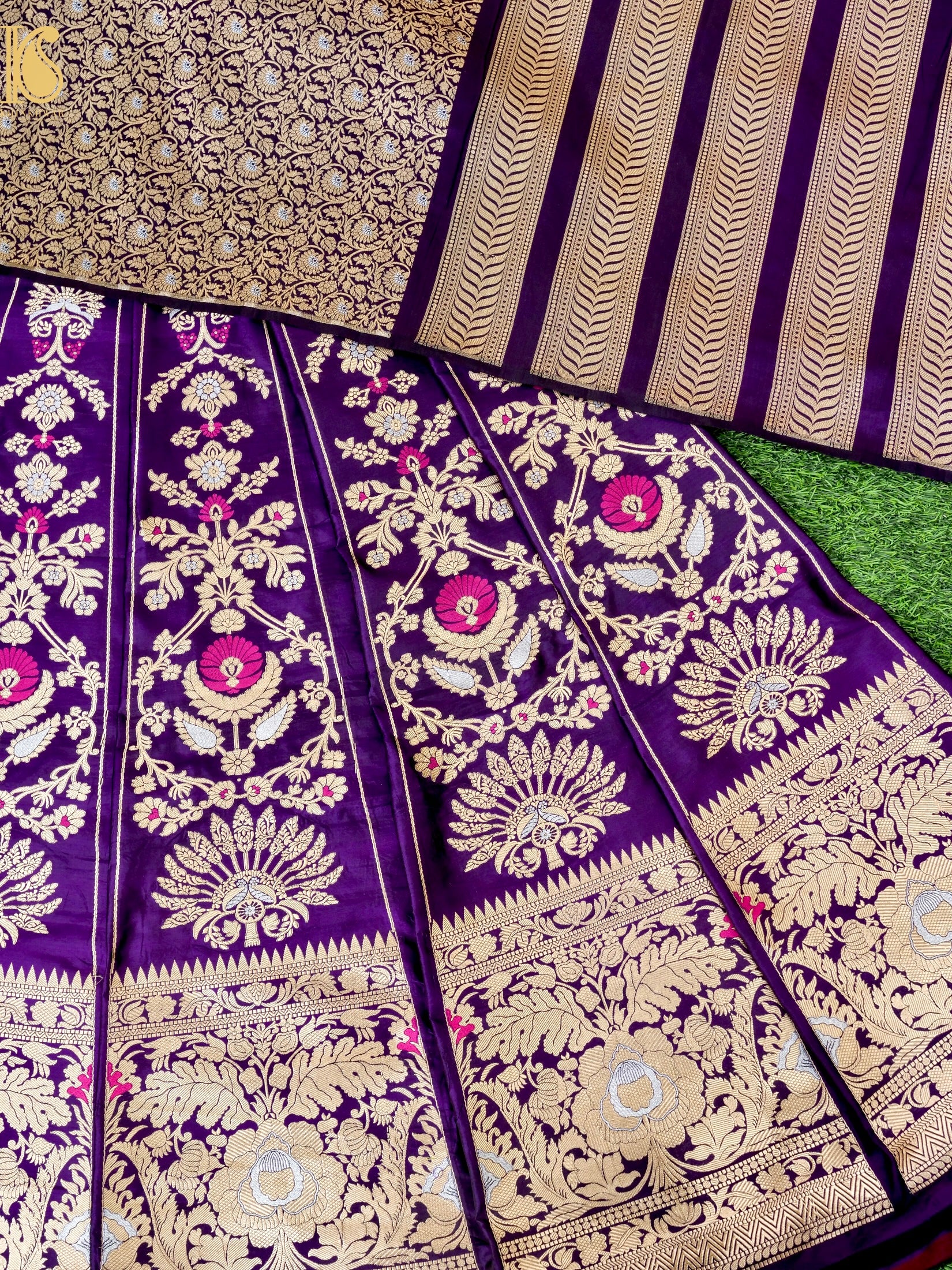 Handloom Banarasi Katan Silk Kalidar Pankha Booti Lehenga