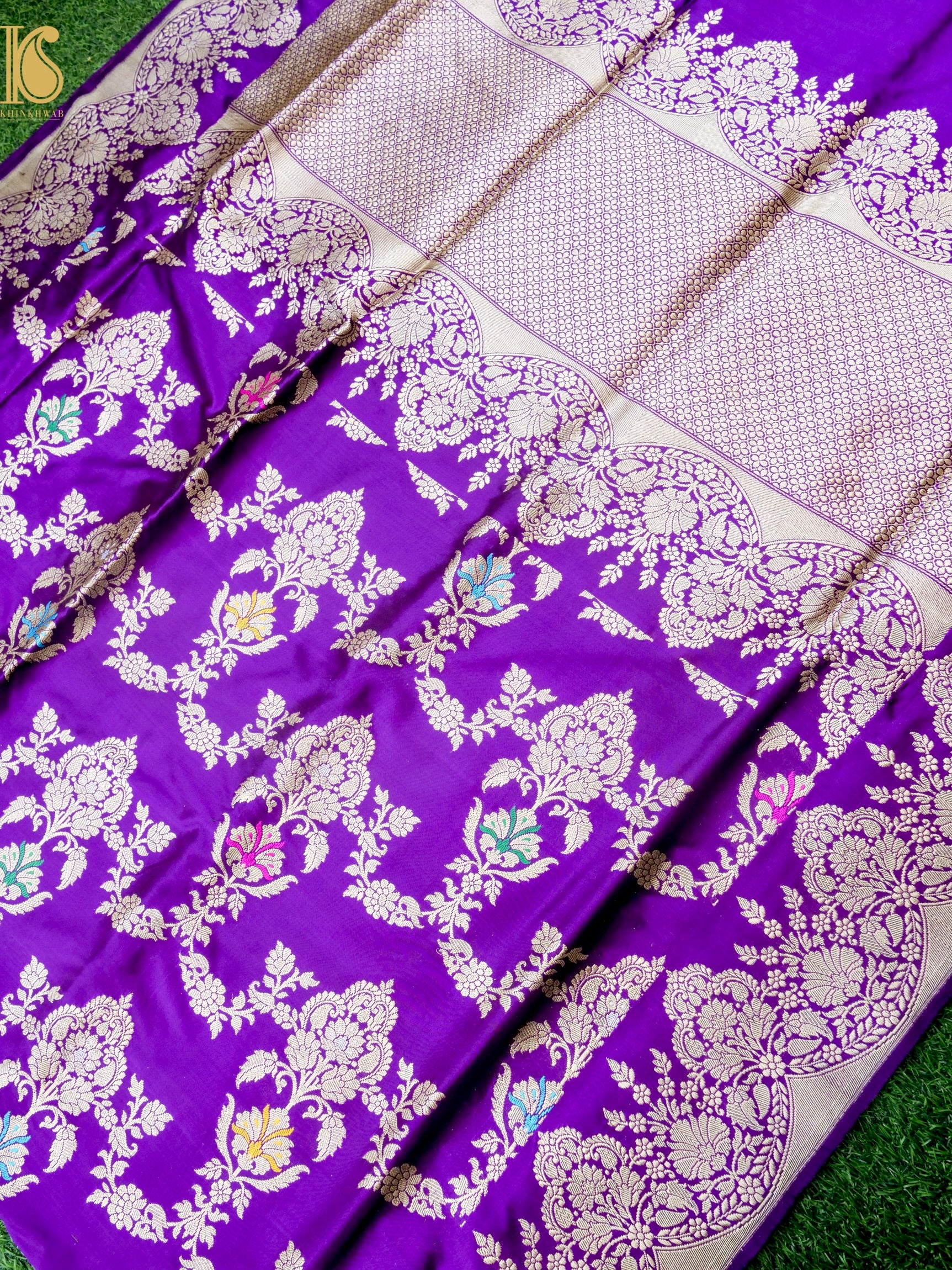 Banarasi Katan Silk Handwoven Kadwa Jaal Saree