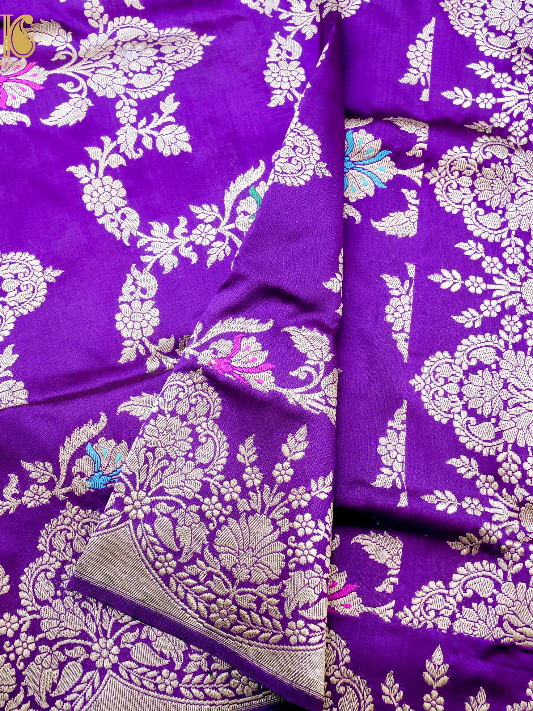 Banarasi Katan Silk Handwoven Kadwa Jaal Saree