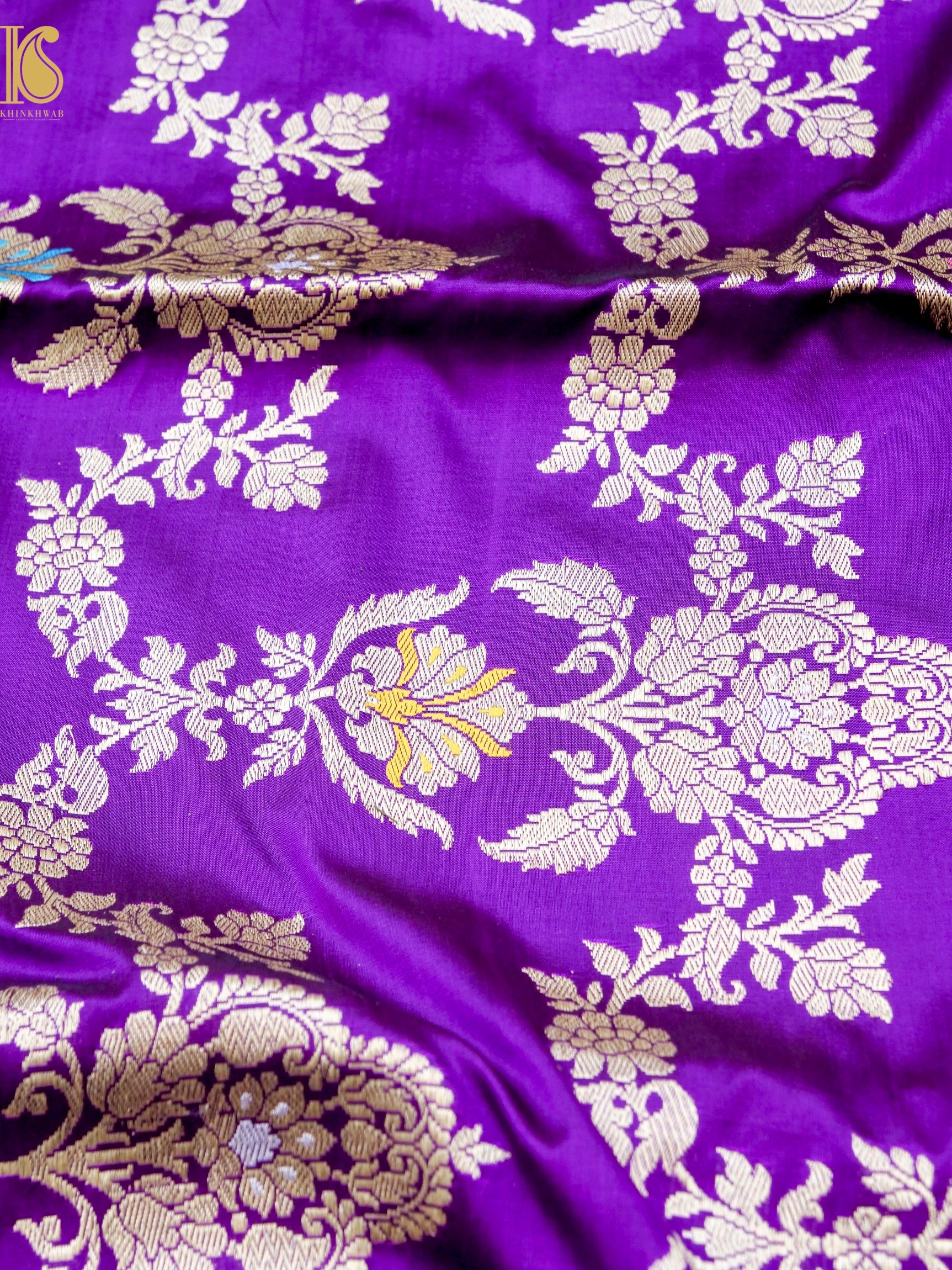 Banarasi Katan Silk Handwoven Kadwa Jaal Saree