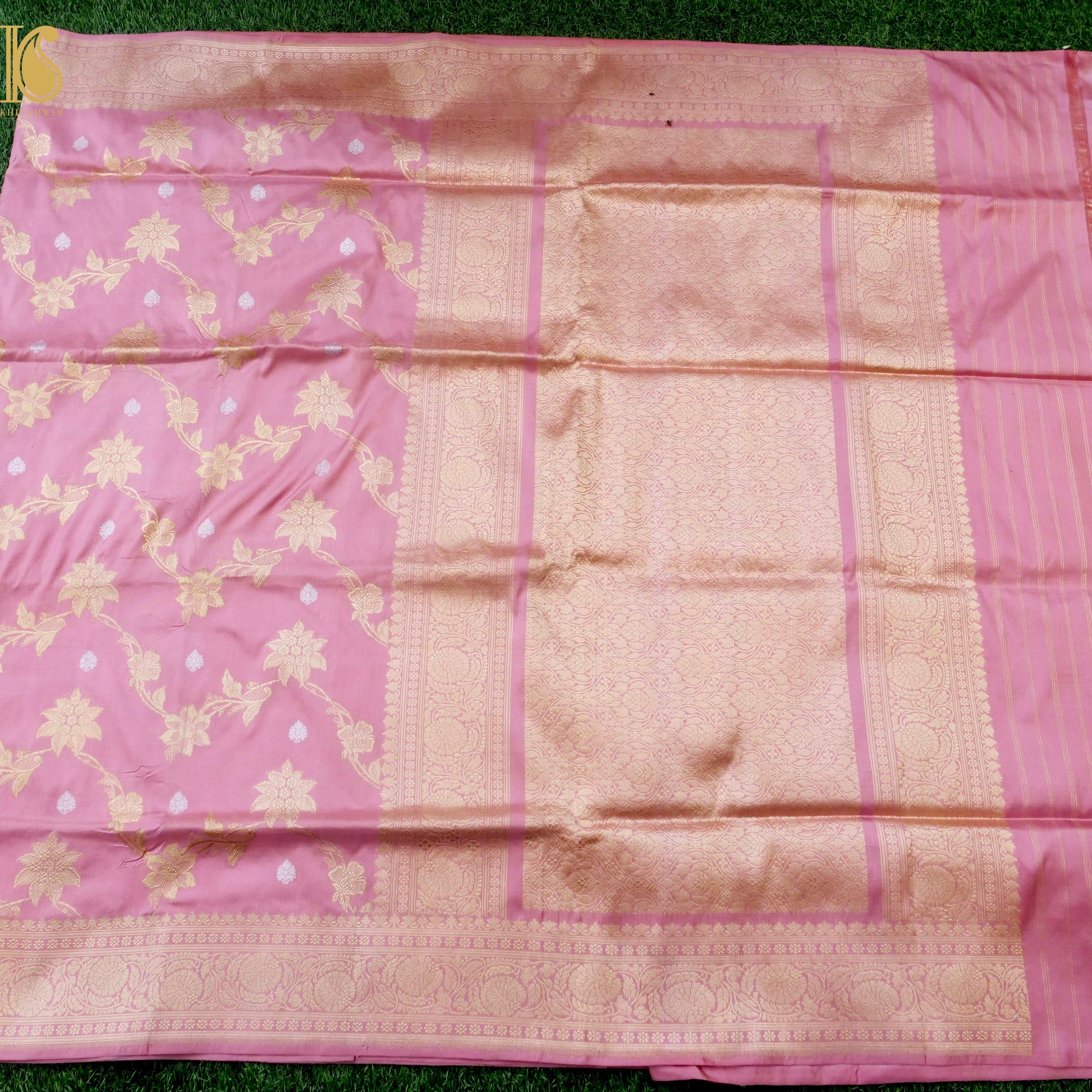 Banarasi Katan Silk Handwoven Kadwa Jaal Saree