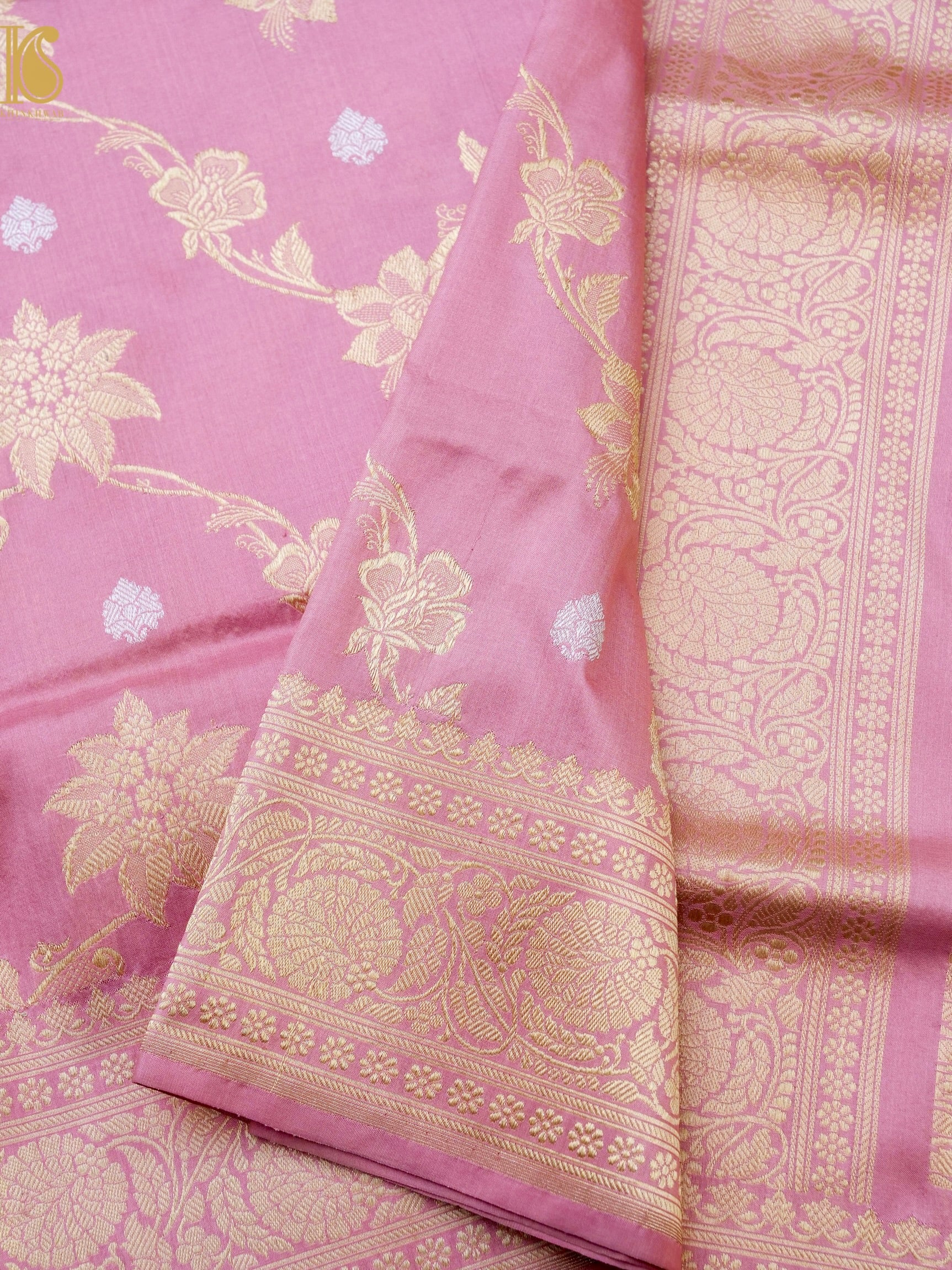 Banarasi Katan Silk Handwoven Kadwa Jaal Saree