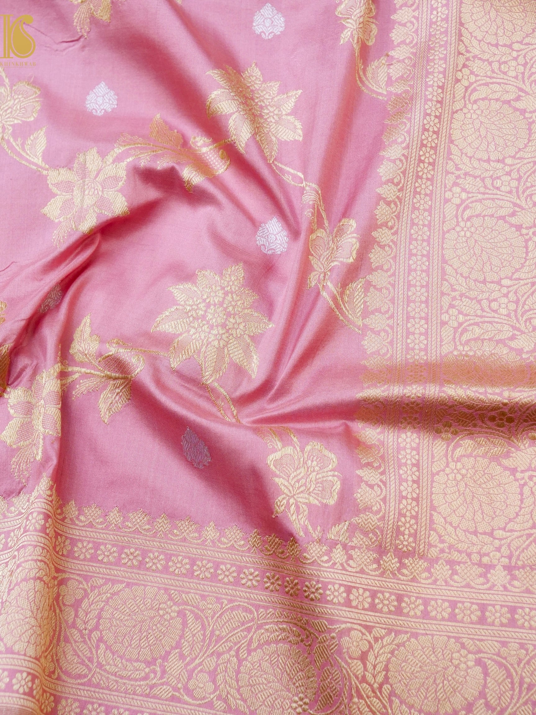Banarasi Katan Silk Handwoven Kadwa Jaal Saree