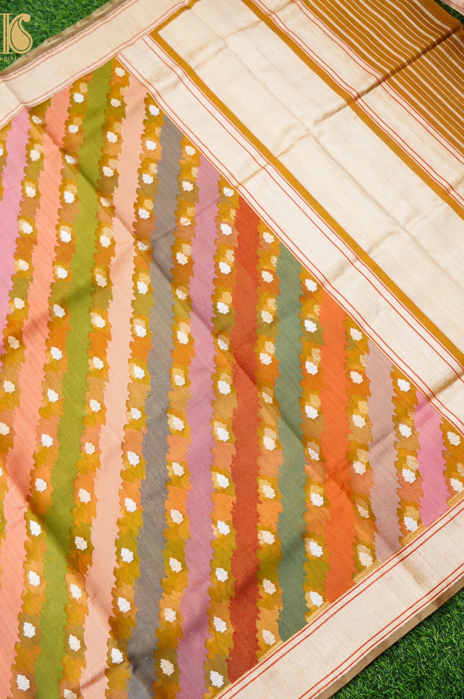 Handloom Banarasi Kora Rangkat Silk Saree