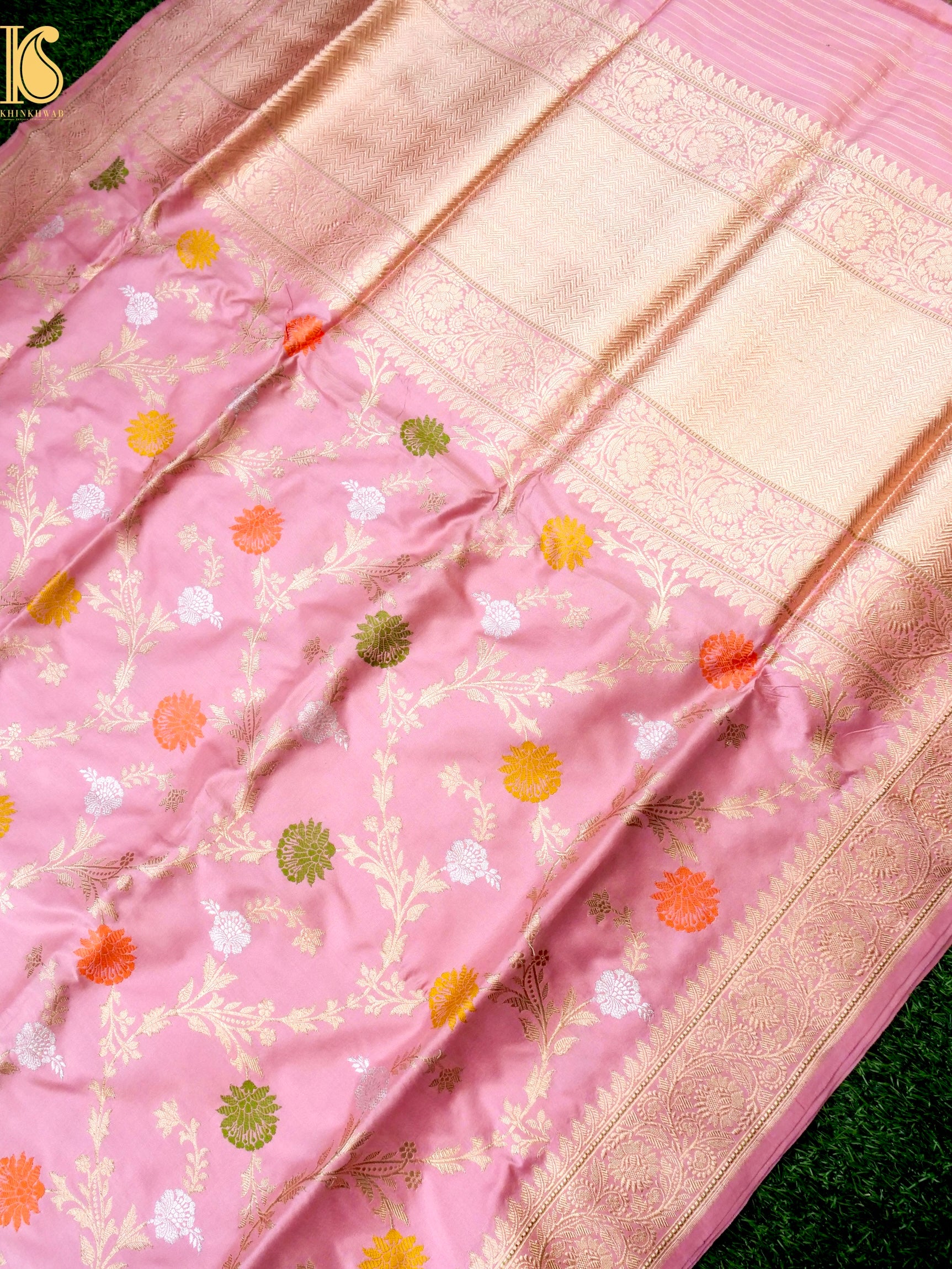 Banarasi Katan Silk Handwoven Kadwa Jaal Saree
