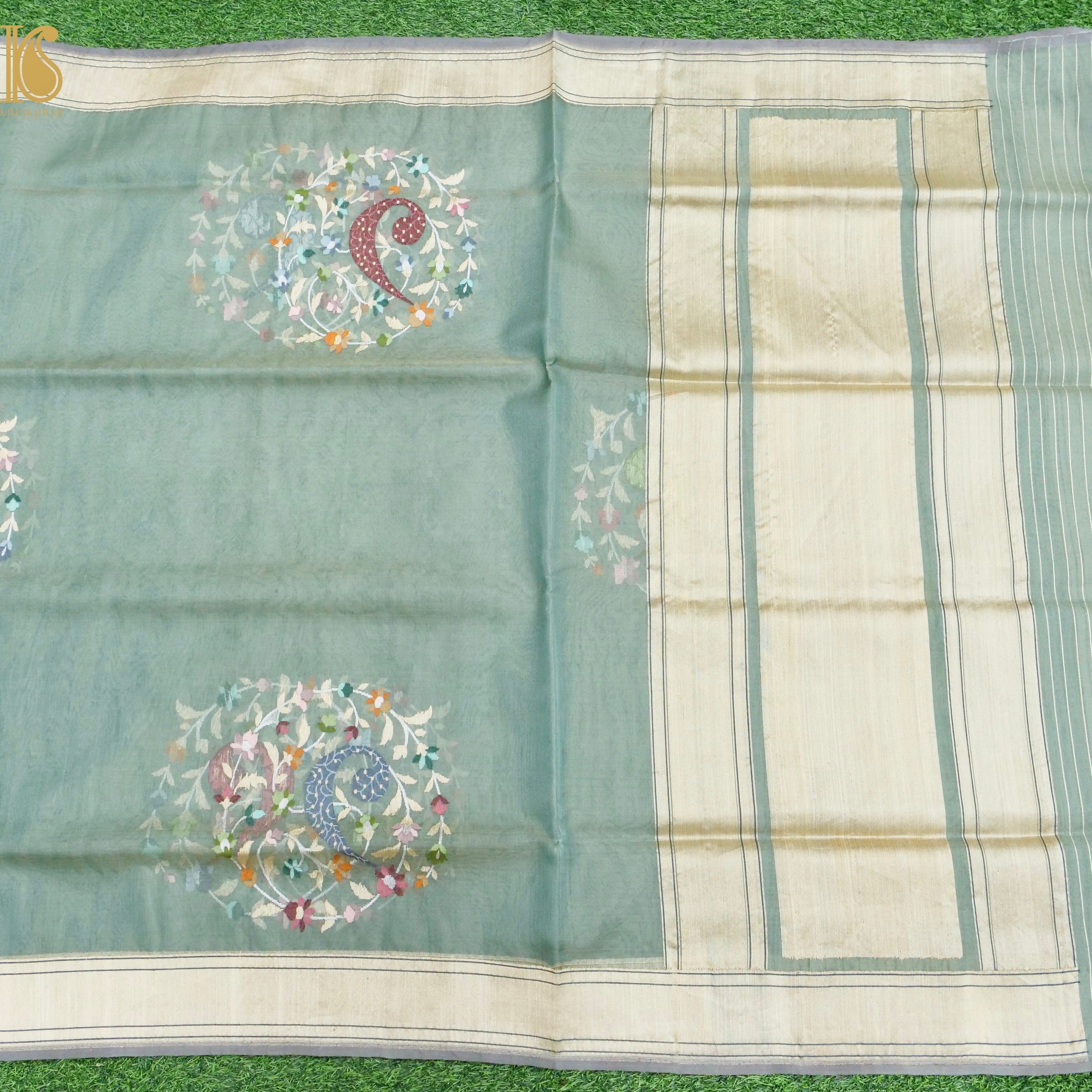 Handloom Banarasi Real Silver Zari Cotton Saree