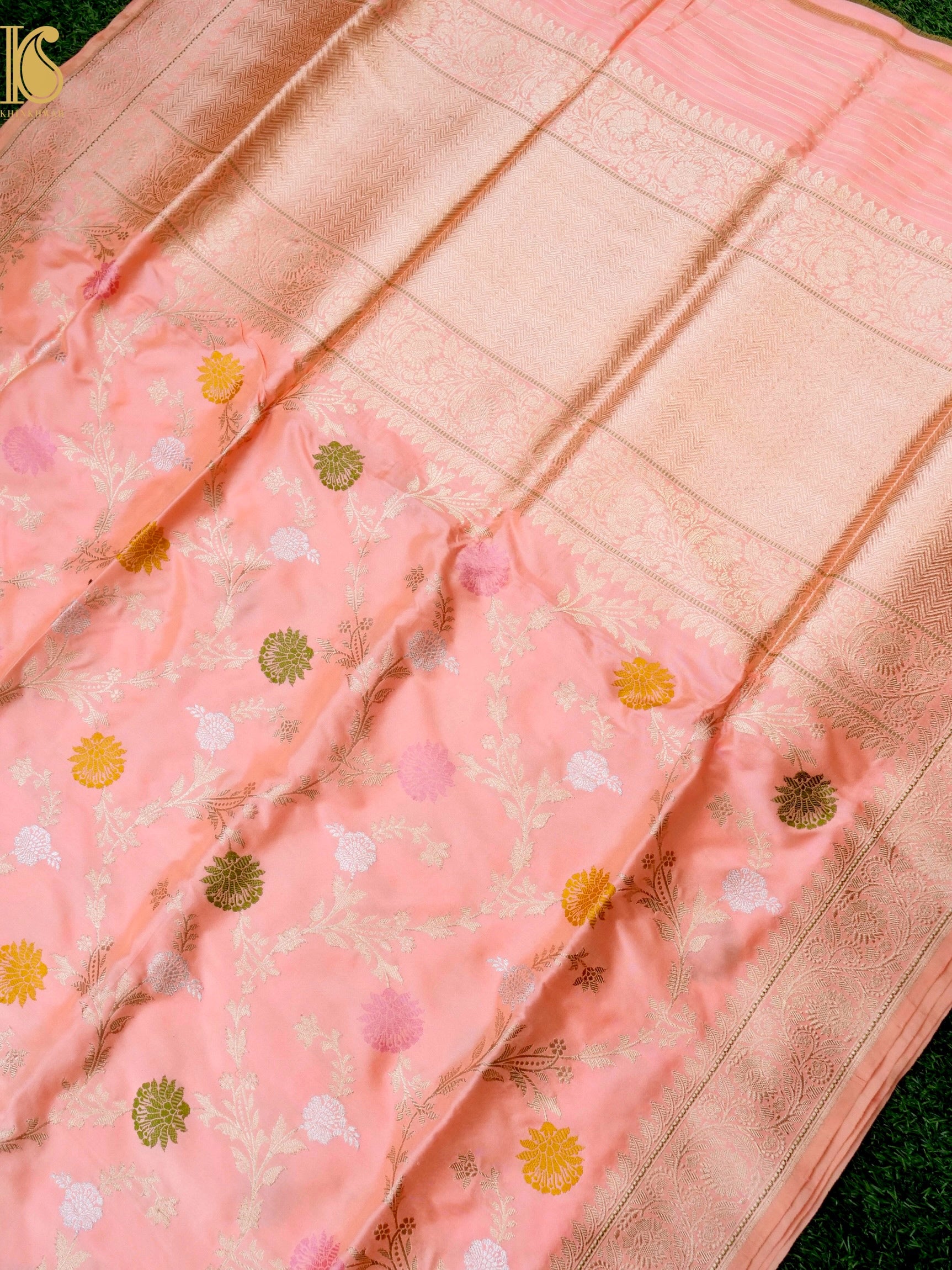Banarasi Katan Silk Handwoven Kadwa Jaal Saree